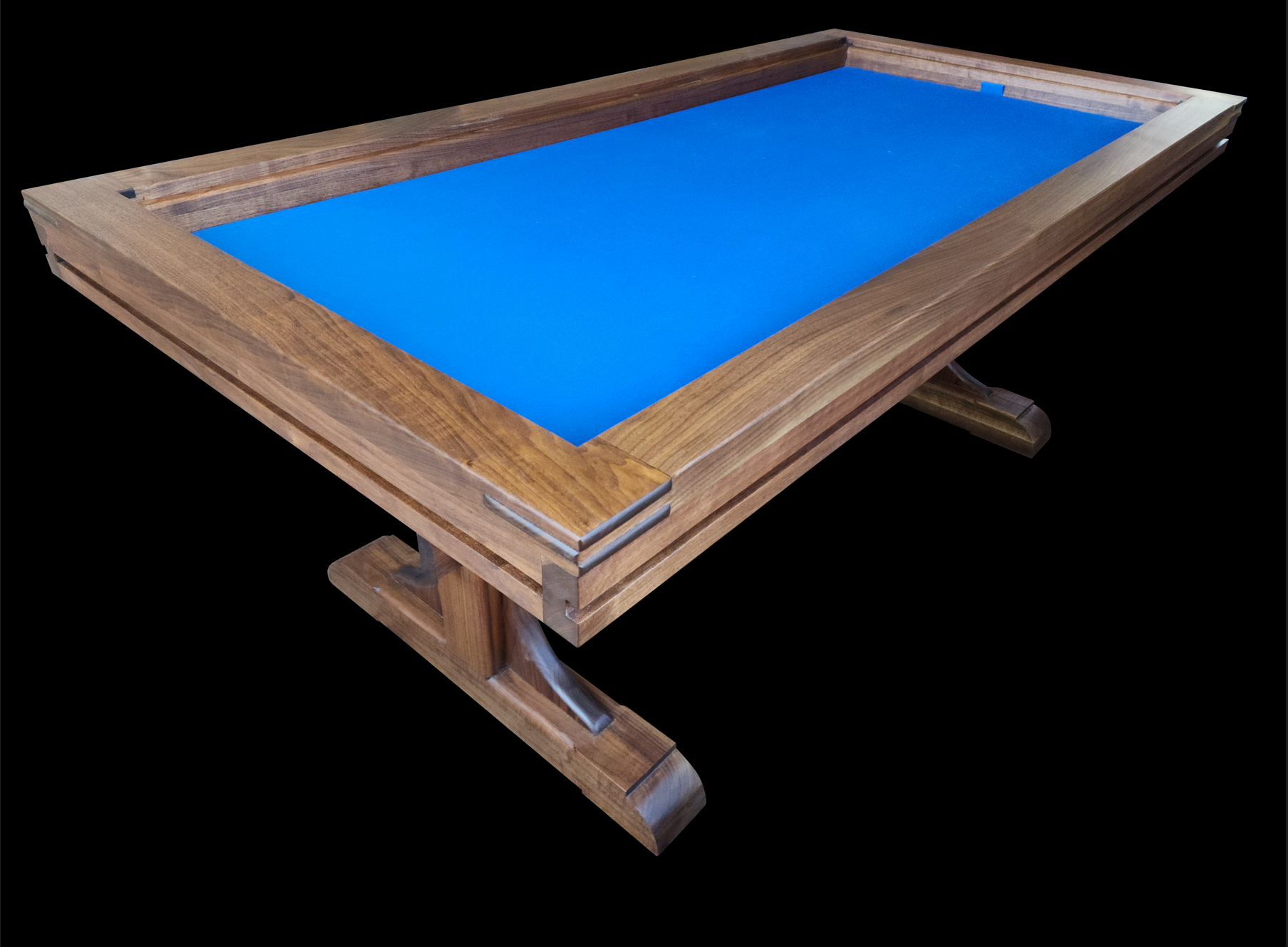 Curly Black Walnut Trestle gaming/dining table

