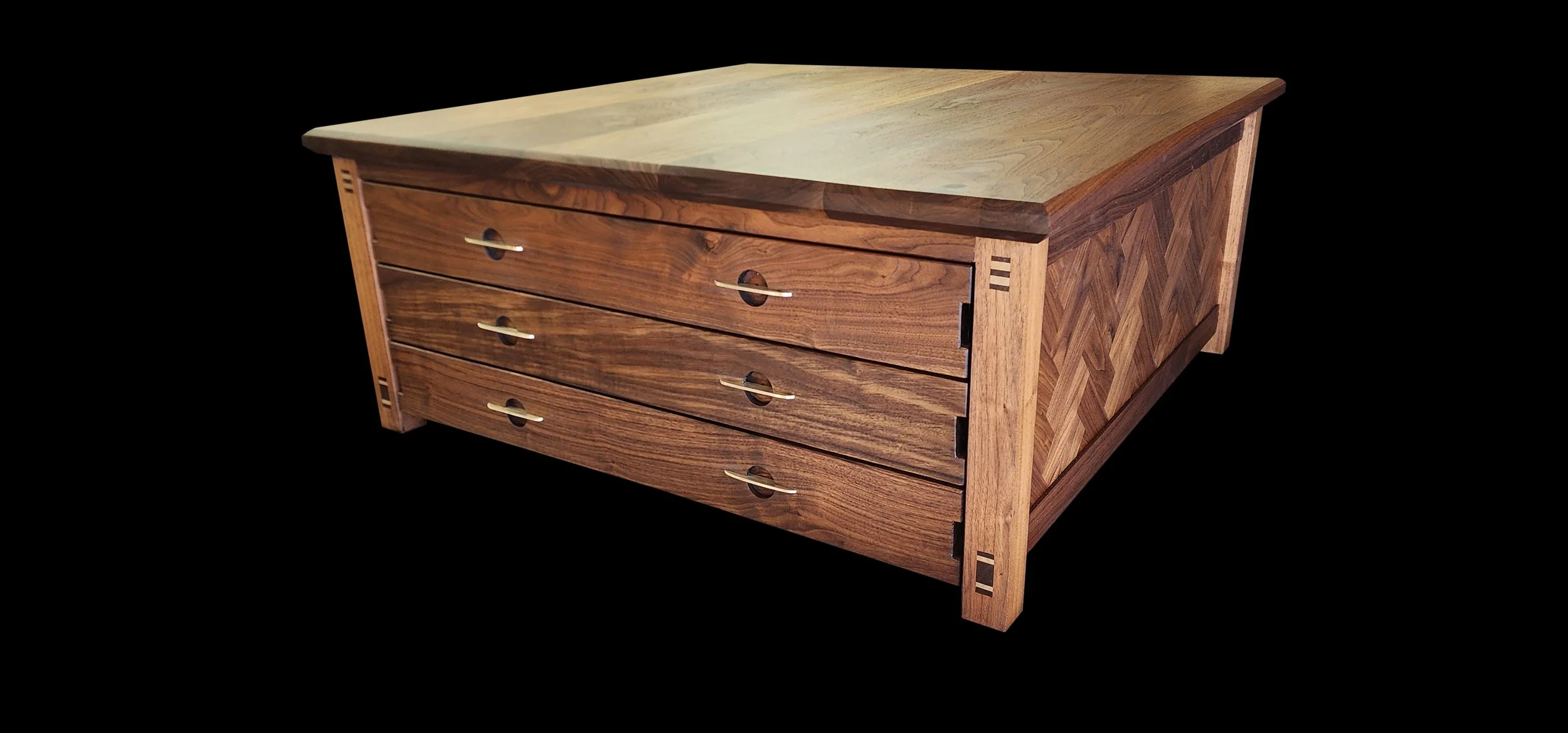 Black Walnut Map Table