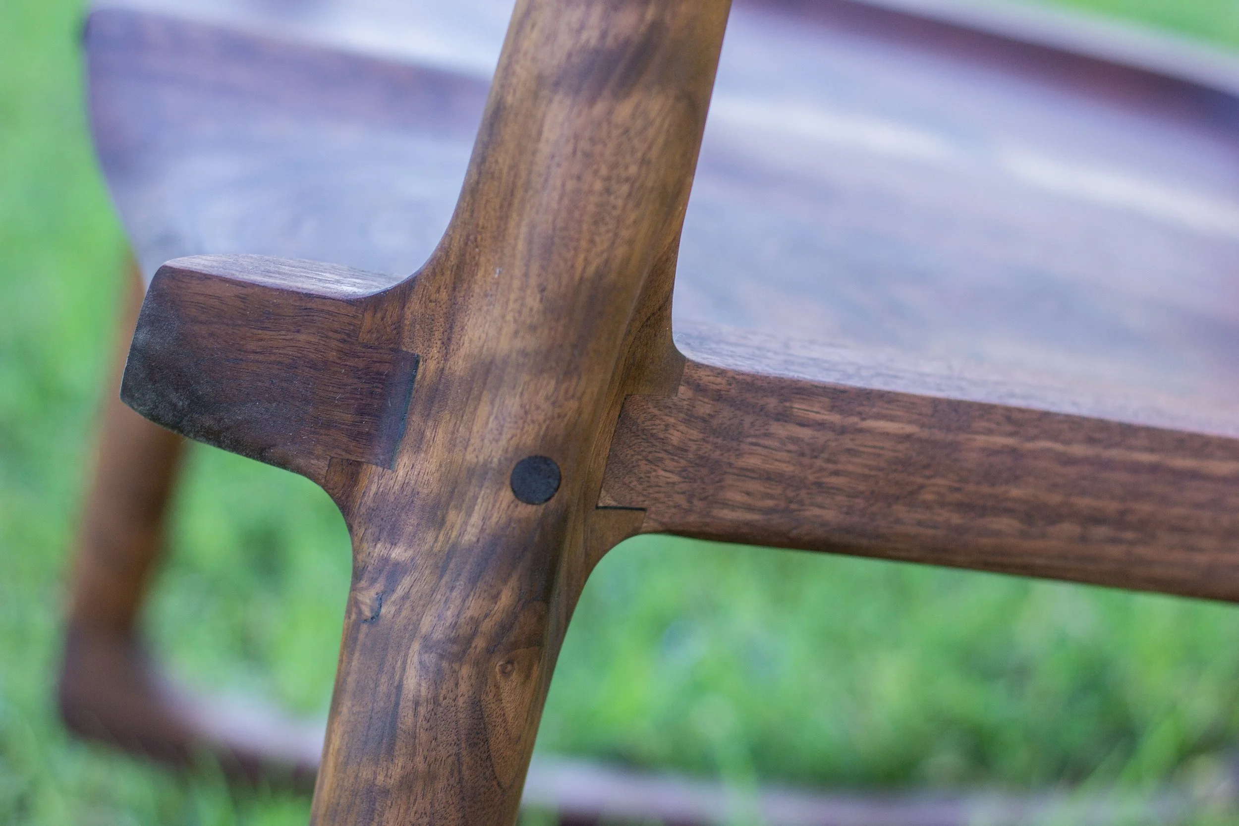 Curly Black Walnut & Curly Maple Maloof-Inspired Rocking Chair