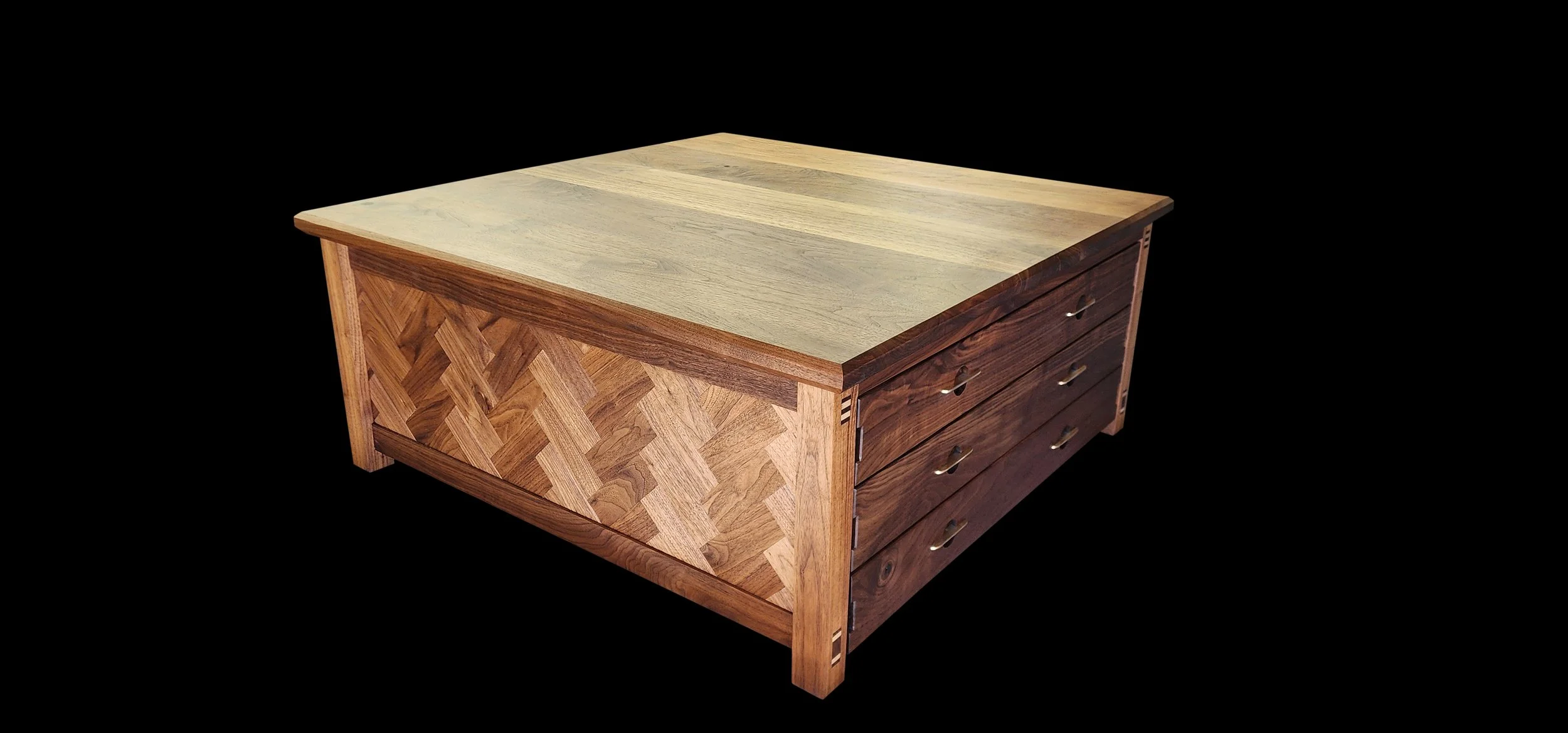 Black Walnut Map Table