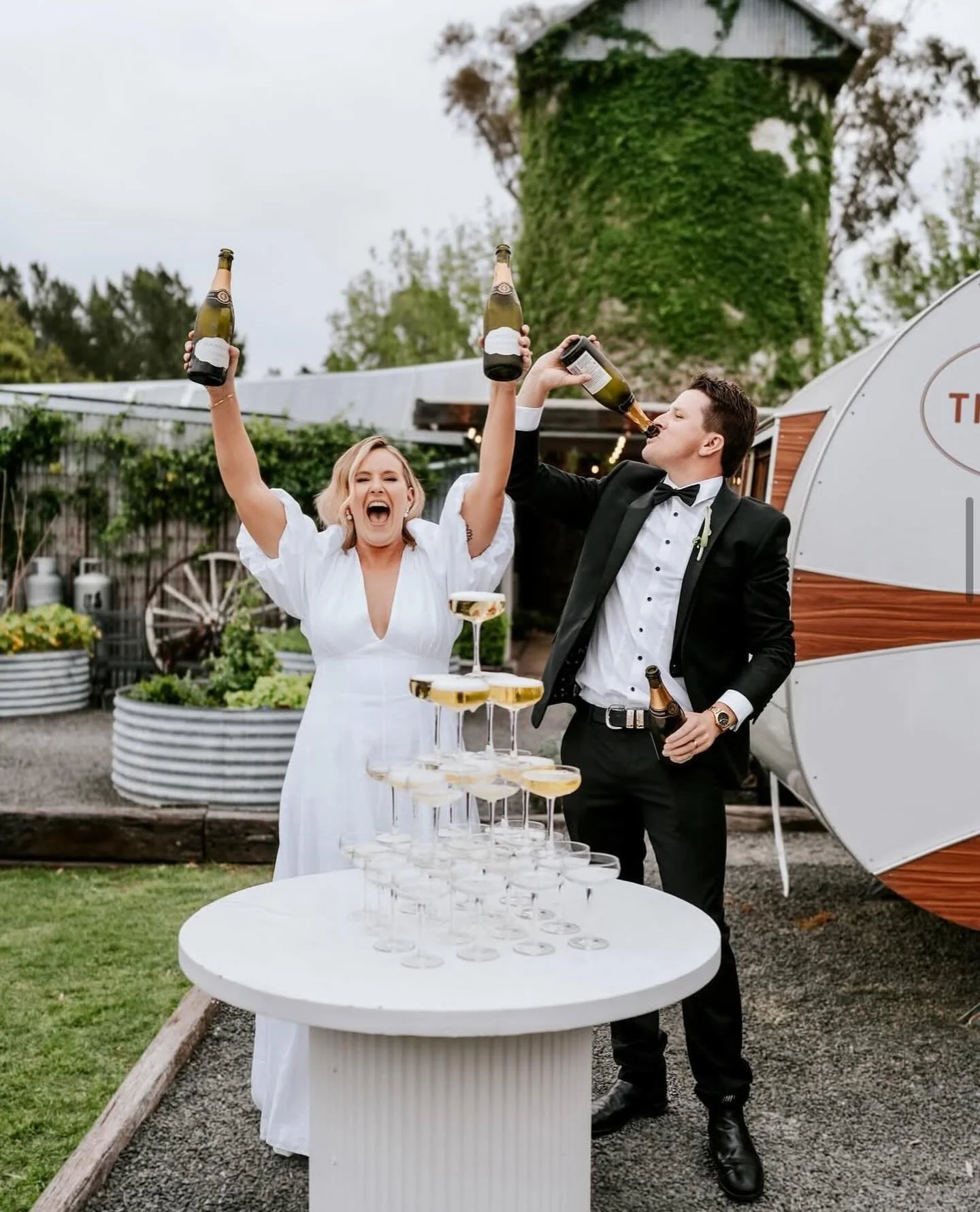 My Type of wedding! @emcapewell_ &amp; @dmuzz Know how to get the party started! 🎉💒