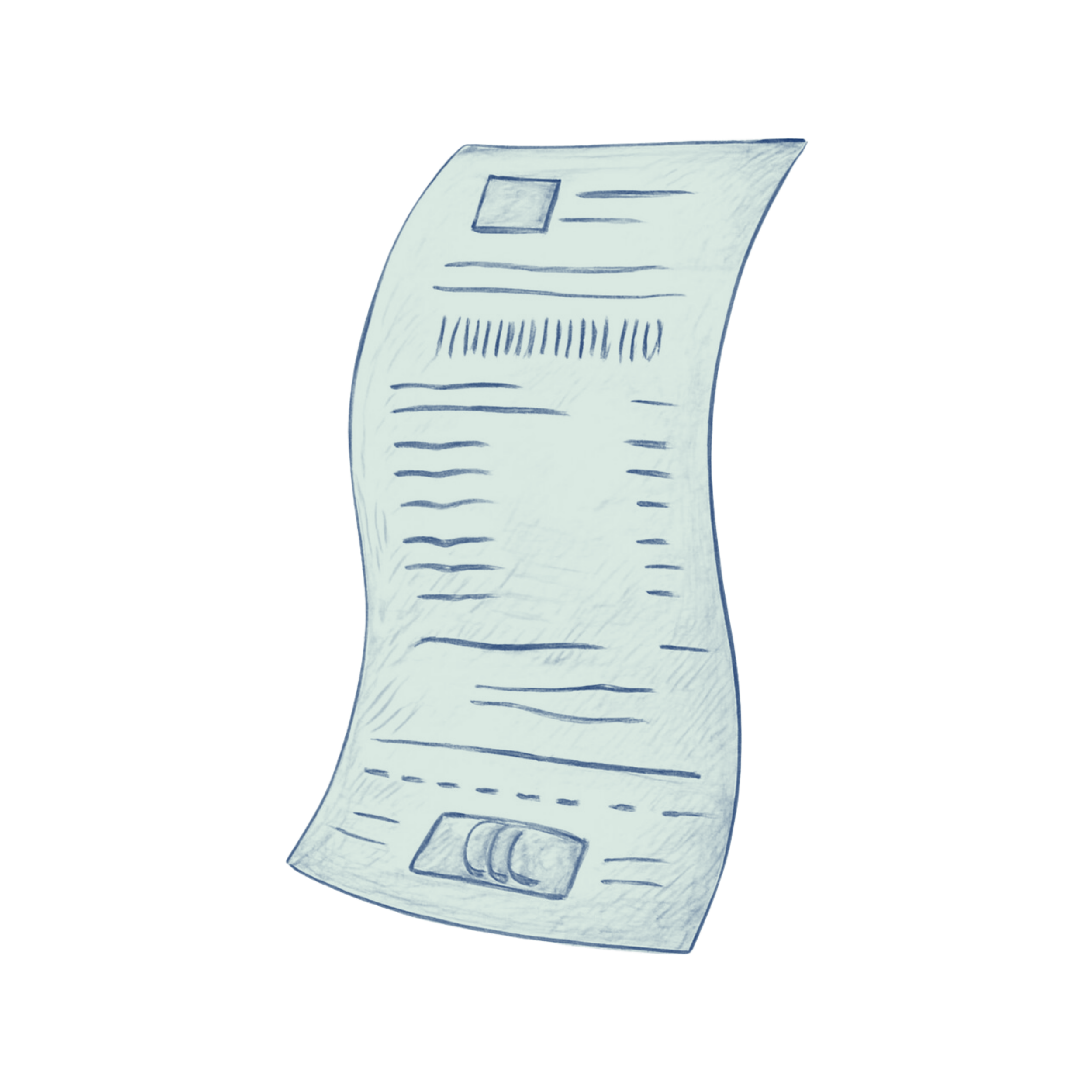 Drawing of receipt representing consumer protection law in Seattle