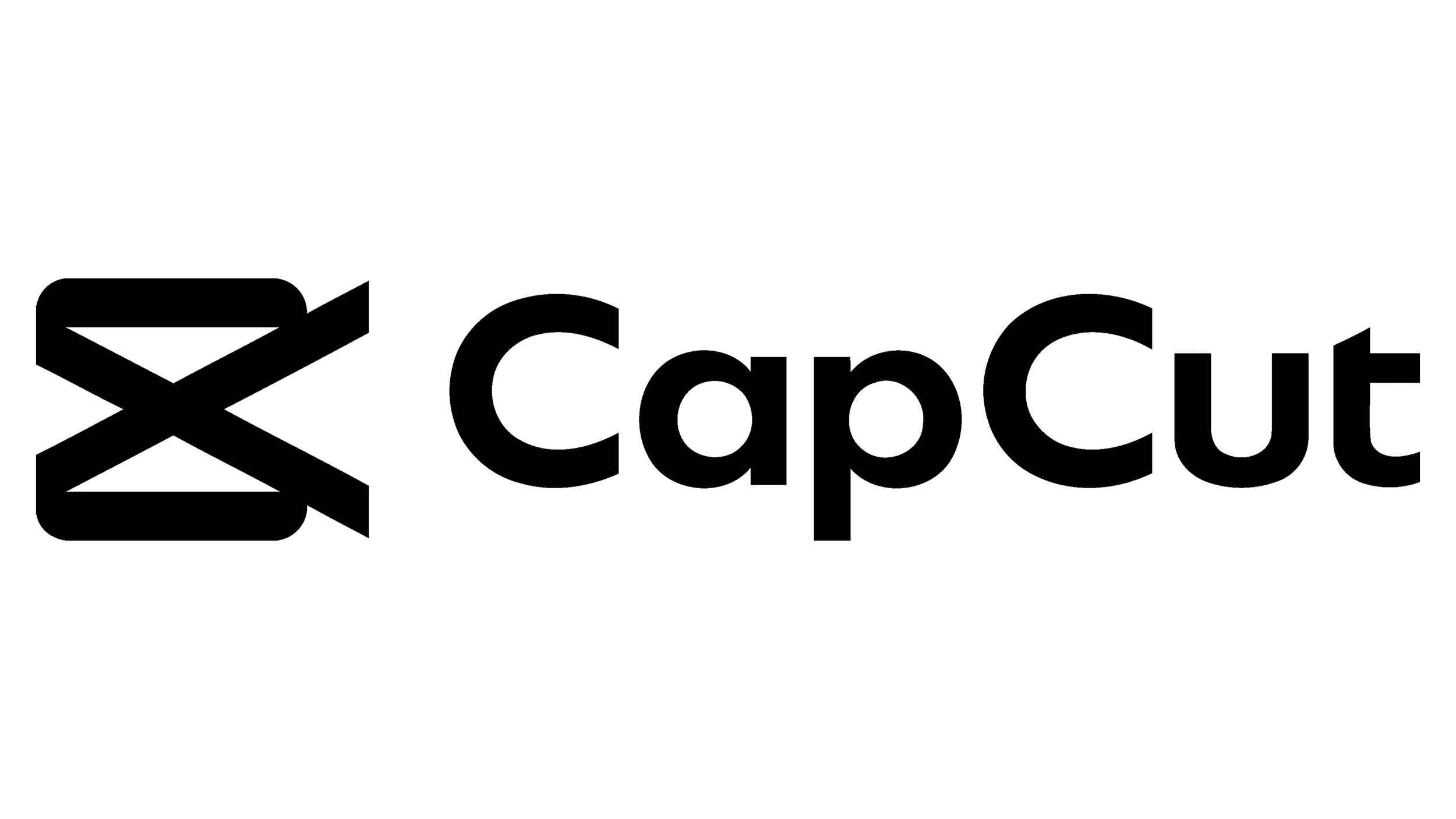 The CapCut logo featuring a stylized film clapperboard icon followed by the word 'CapCut' in bold black font.