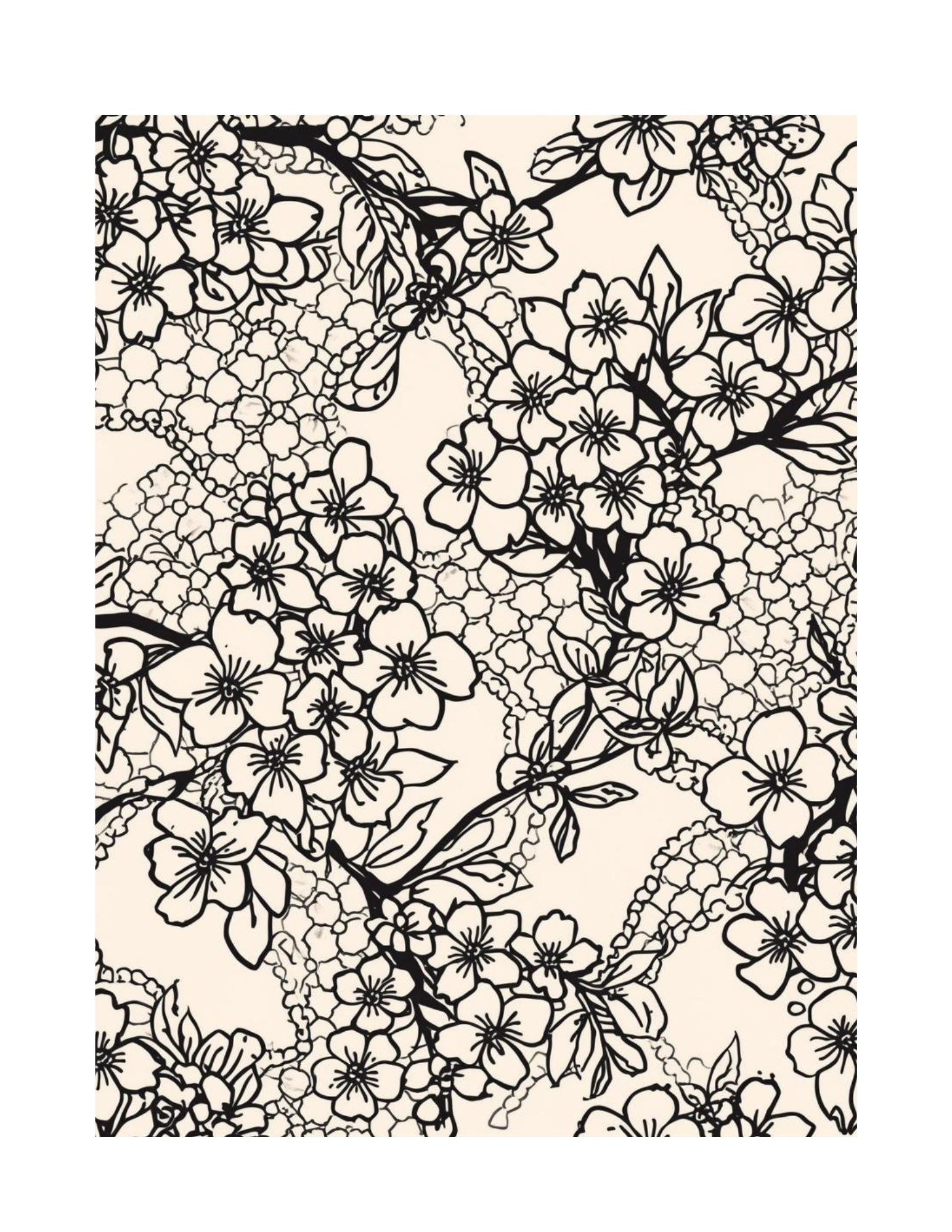 Cherry Blossom Coloring Book – March Edition (Digital Download)