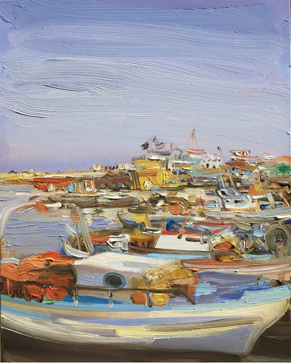 Harbour Ayia Napa Cyprus, Oil on Board, 2017, private collection