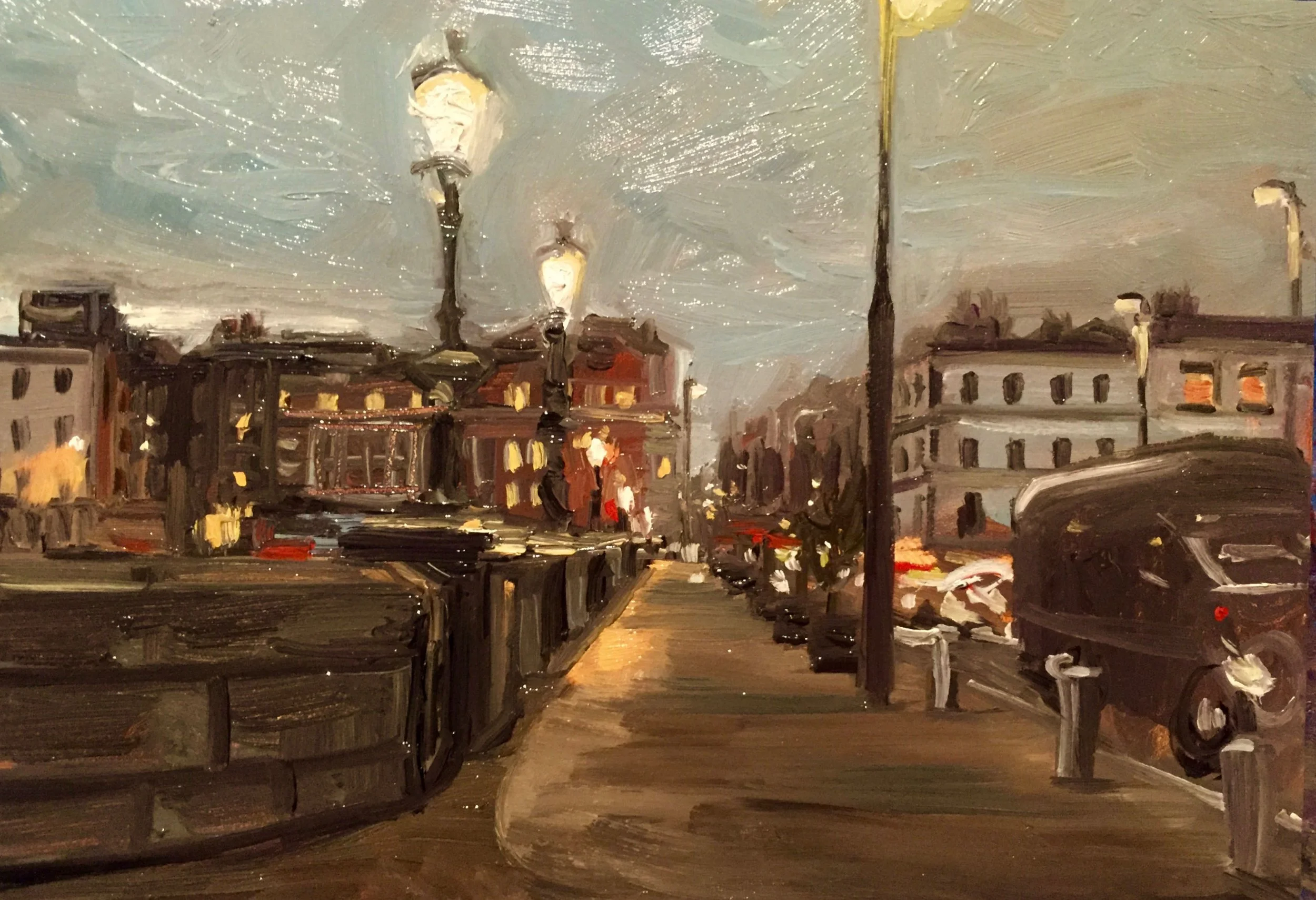 Dublin Quays, oil on board, 2015 