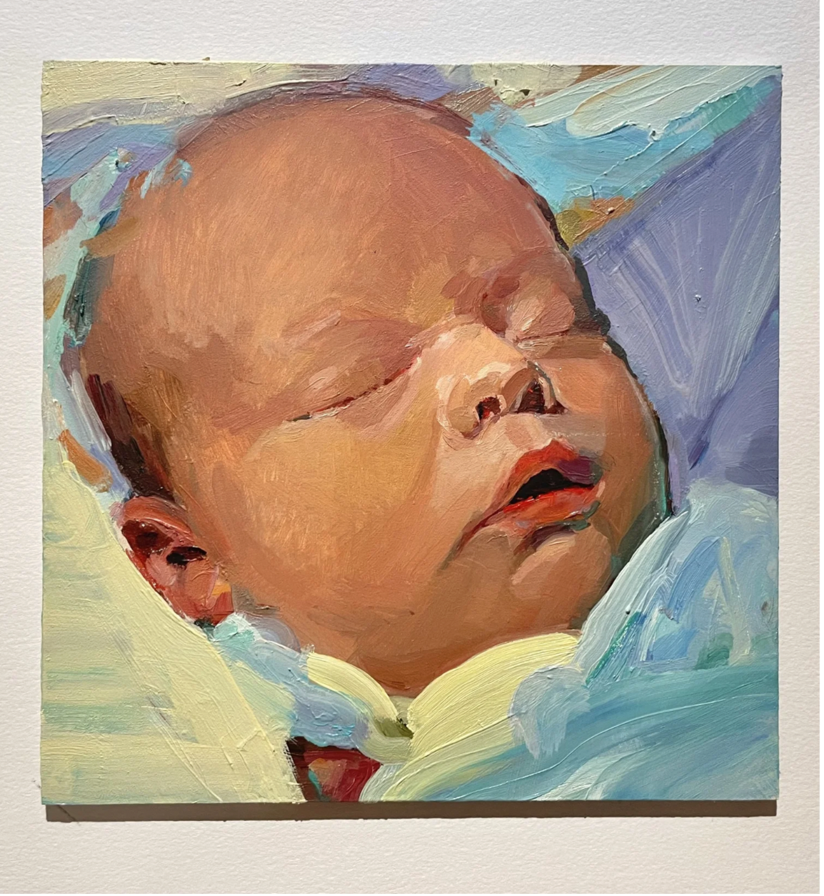 Newborn, oil on board, 30 x 30cm 