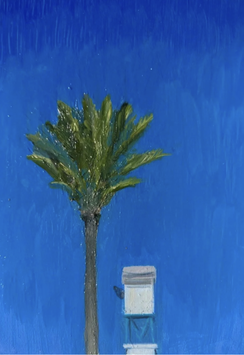 Palmtree Larnaka, oil on board, 13 x 18cm, selected for the 141st RHA Royal Hibernian Academy Annual Exhibition at the RHA Dublin 2018