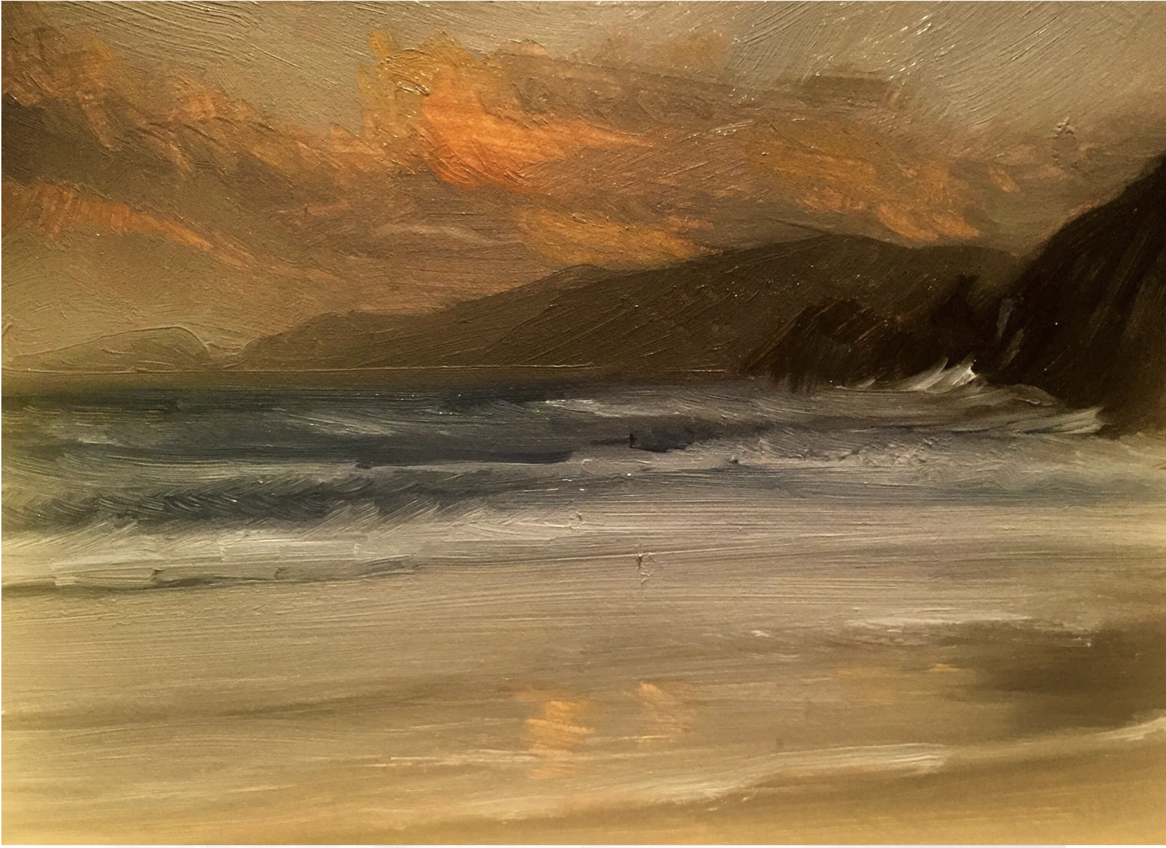 Strand Kerry, oil on board, 13 x 18 cm, part of my solo exhibition WAW 2016 Dublin Ireland