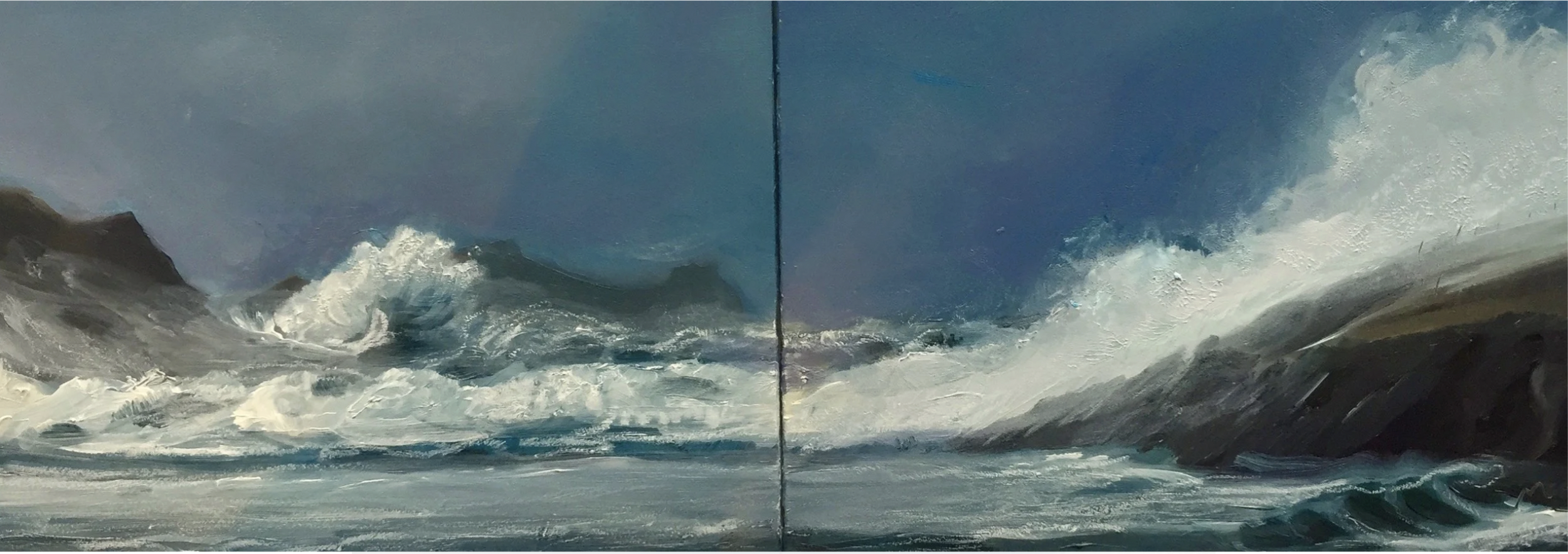 Strand Diptych, oil on board, 22 x 36 cm, part of my solo exhibition WAW 2016 Dublin Ireland