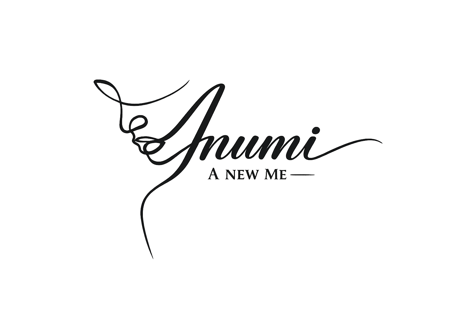A logo with a stylized outline of a woman's face and the text 'Ahumí' in cursive, and 'A New Me' in smaller text below.