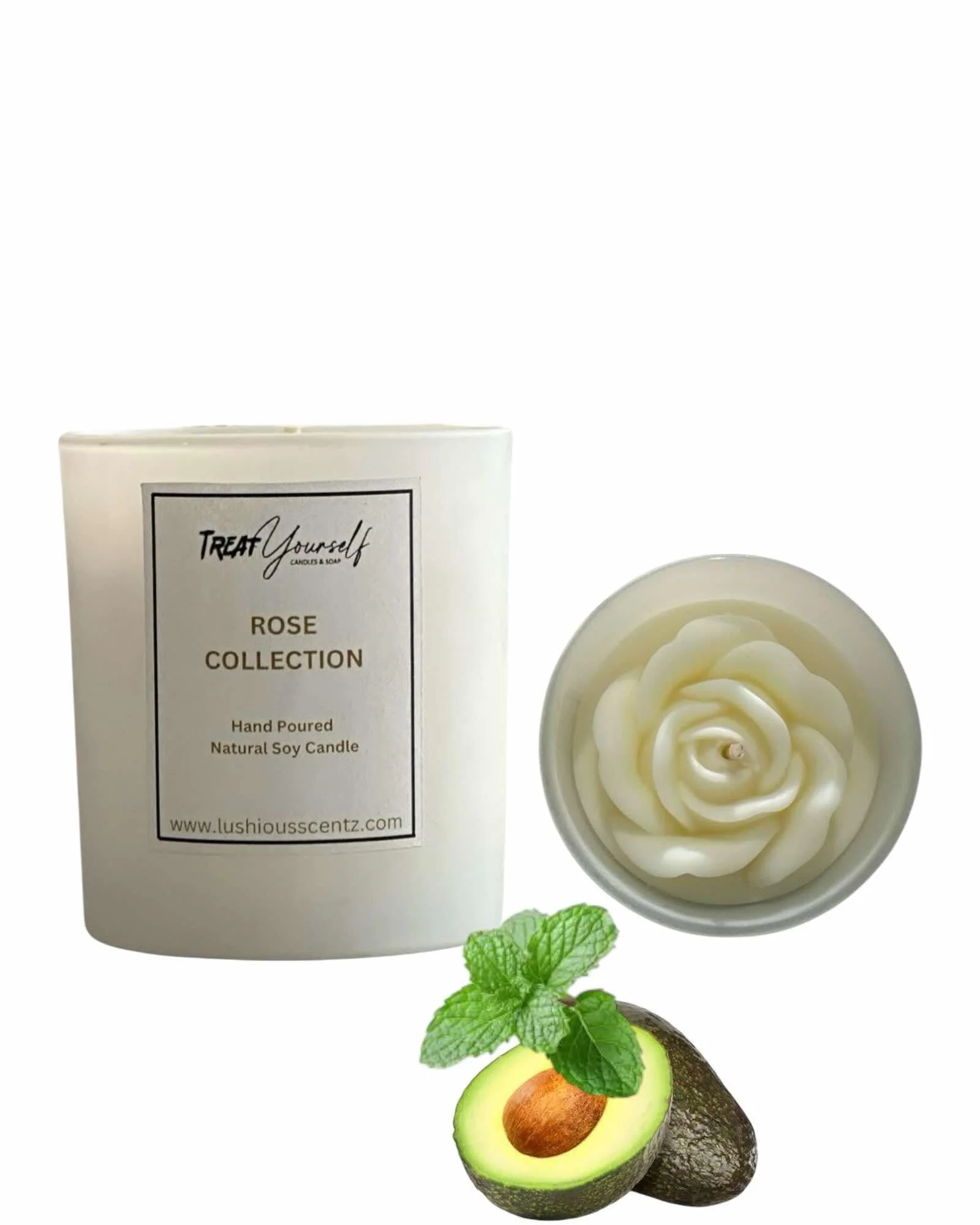 Avocado & Mint ( Lemon Zest Mandarin | Geranium Mint | Vanilla Light Musk) - Soy Candle | 50hr Burn