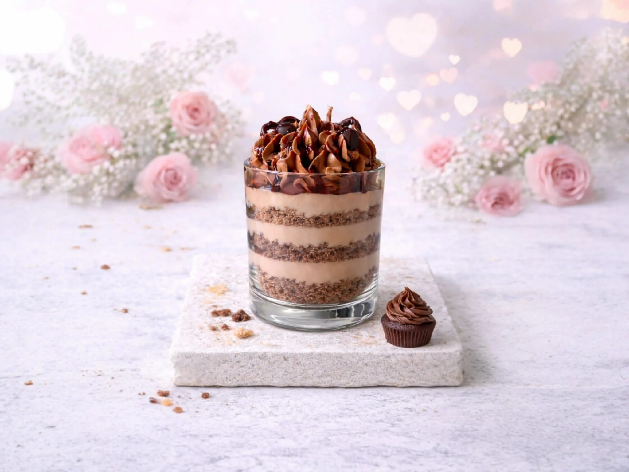 Large Velvety Chocolate Bliss Dessert Candle