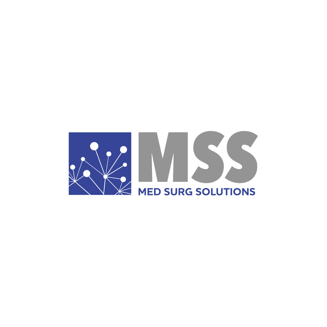 Logo for Med Surg Solutions featuring a blue network graphic and the text 'MSS' and 'Med Surg Solutions'.