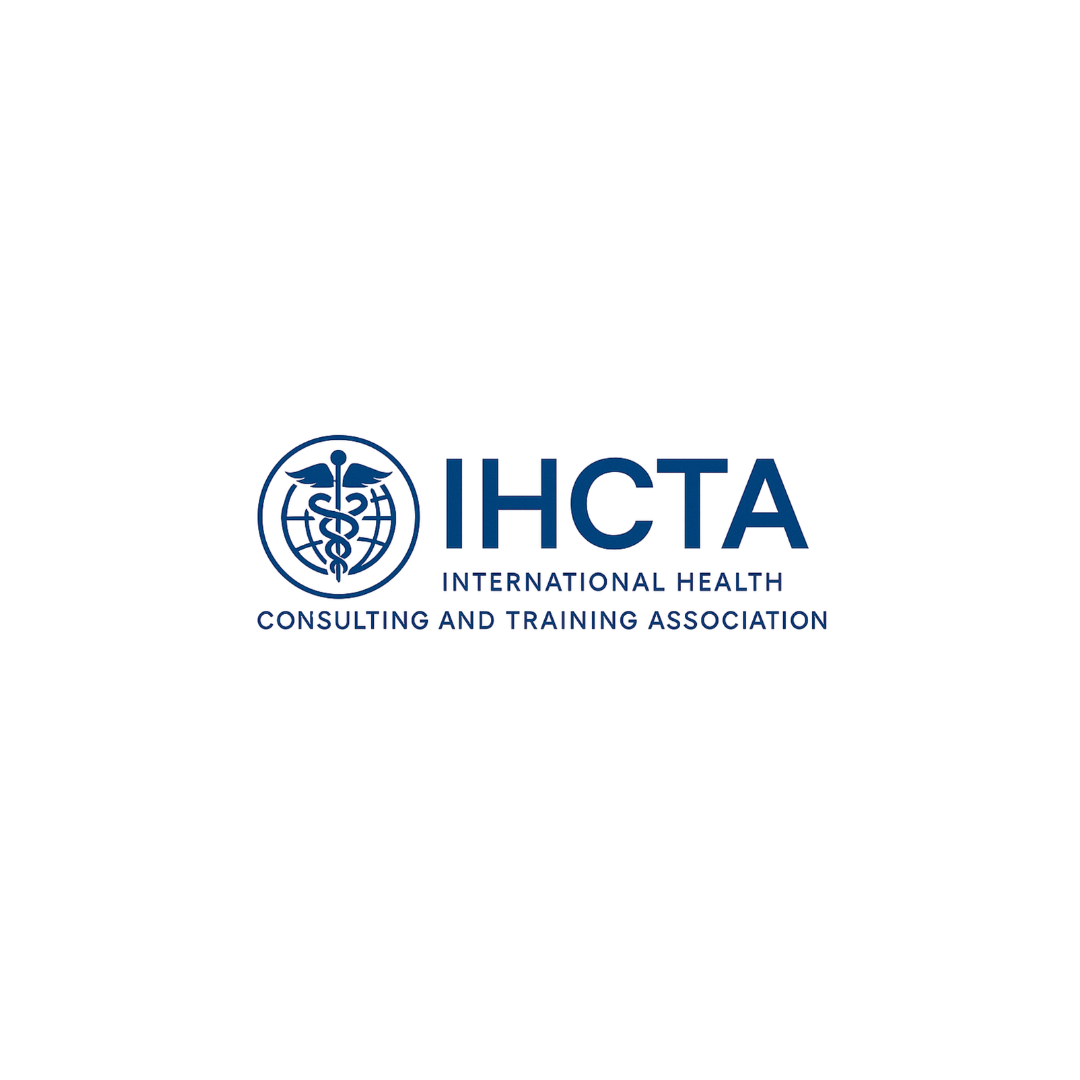 IHCTA logo with a blue caduceus symbol and text for International Health Consulting and Training Association.