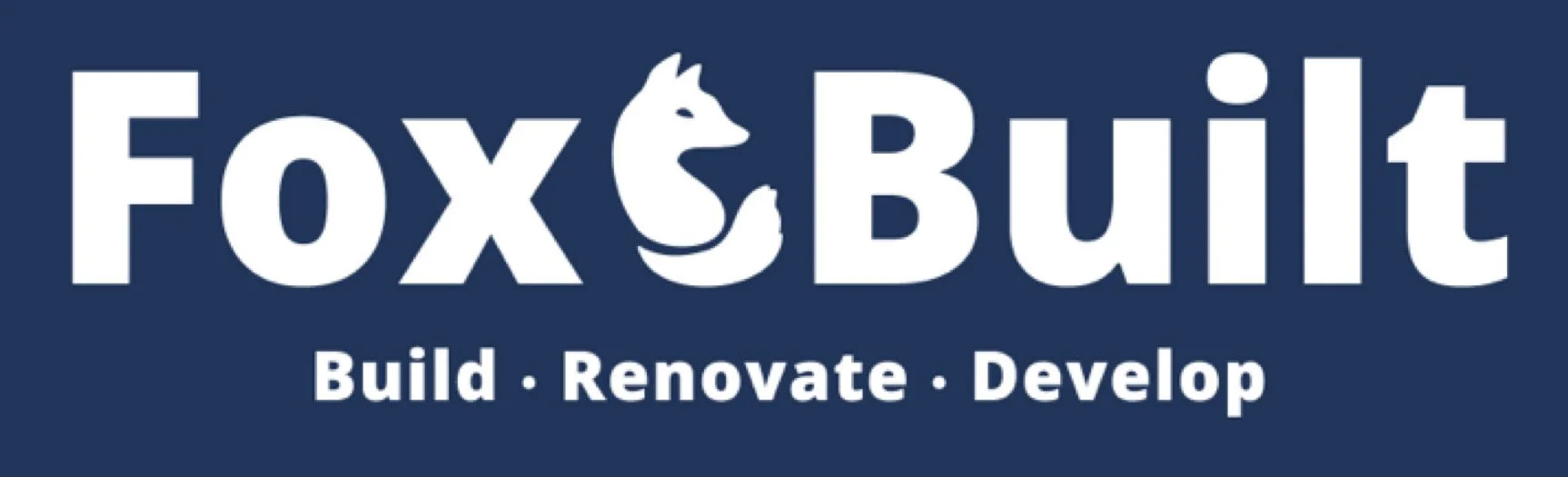 Logo of Fox Built with a fox silhouette inside the letter 'O' and the words 'Build', 'Renovate', 'Develop' below.