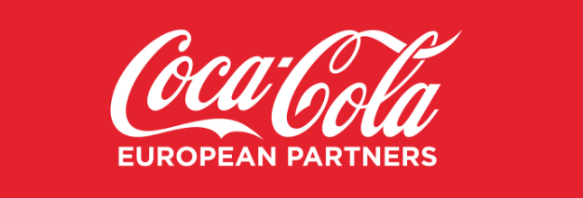 Coca-Cola logo with the words 'European Partners' on a red background.