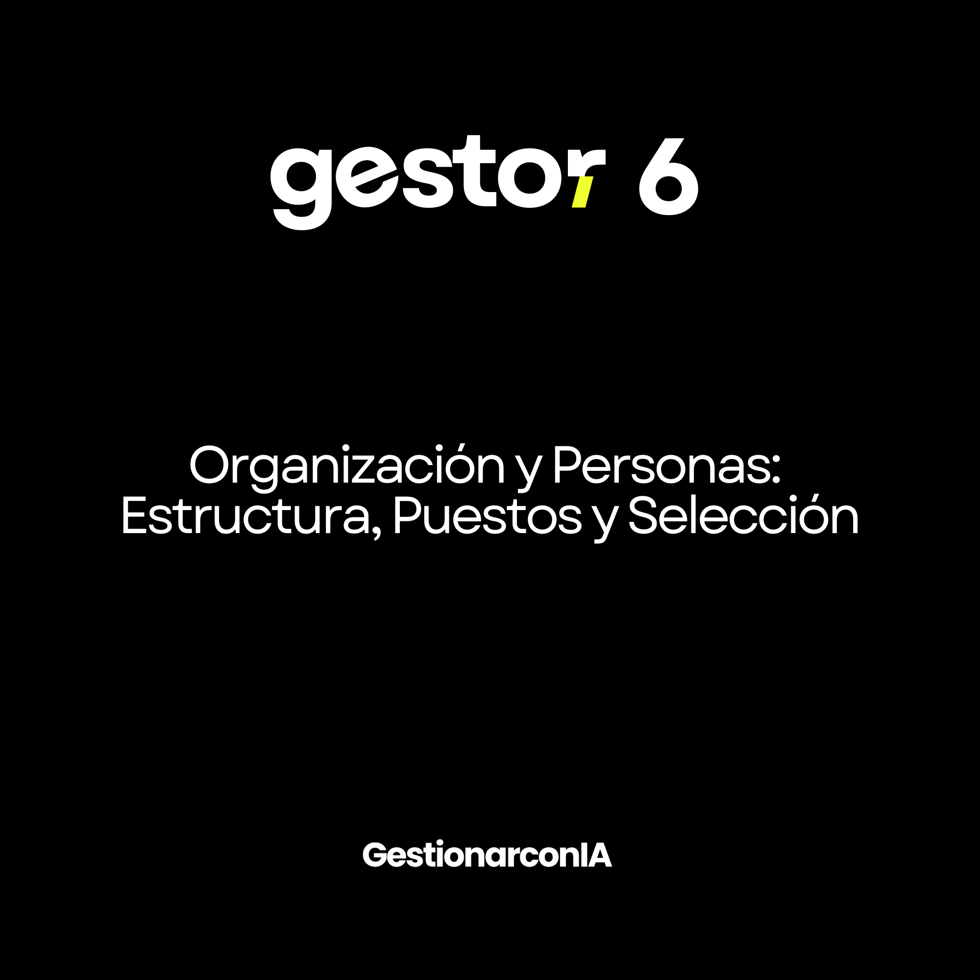 GESTOR 6.0 – Organización y Personas: Estructura, Puestos y Selección
