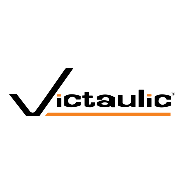 Logo of Victaulic featuring a stylized V and the company name in black with orange accents and underline.