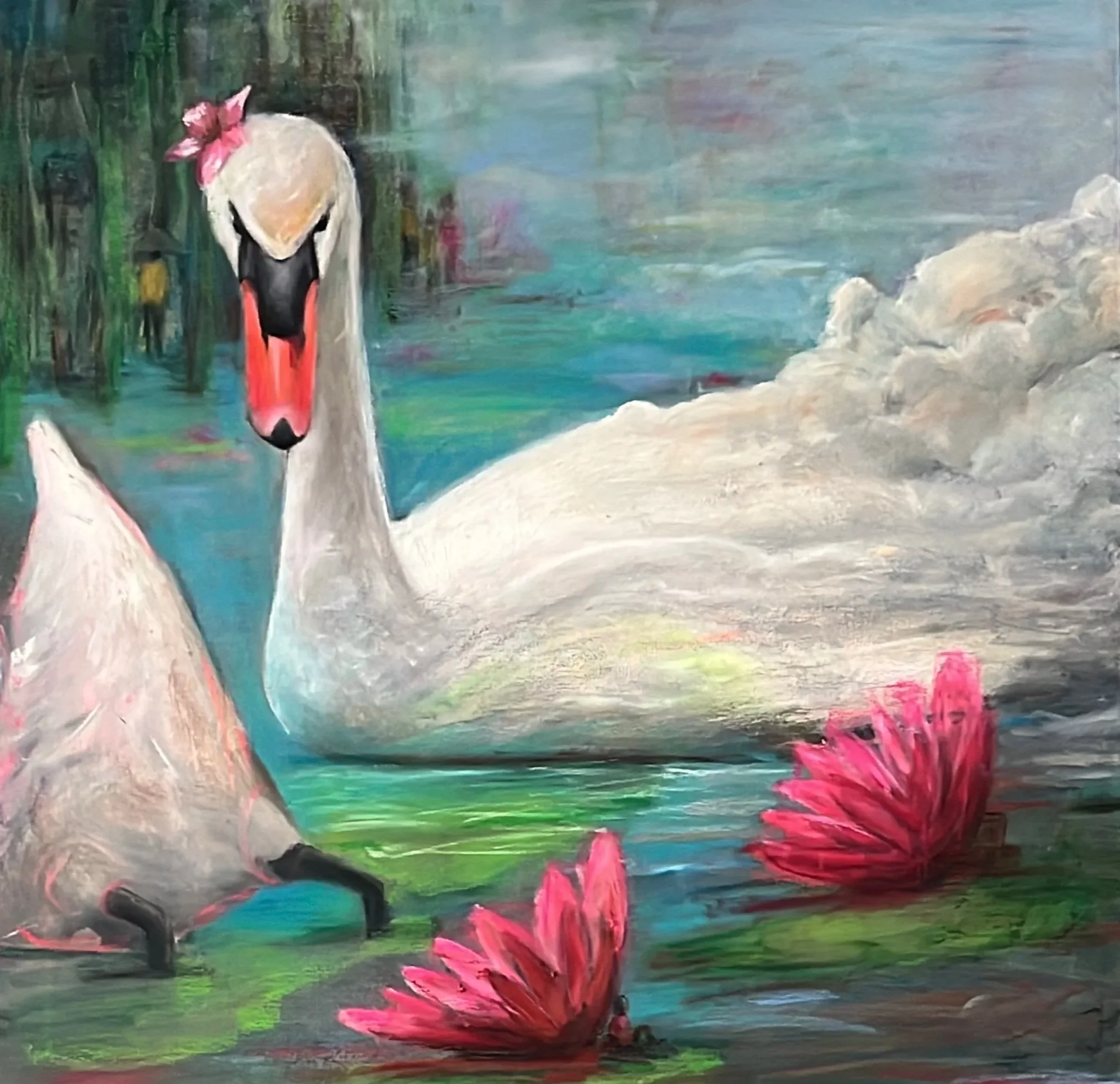 DISAPEARING /mixed media on canvas / 80x80cm / 2025