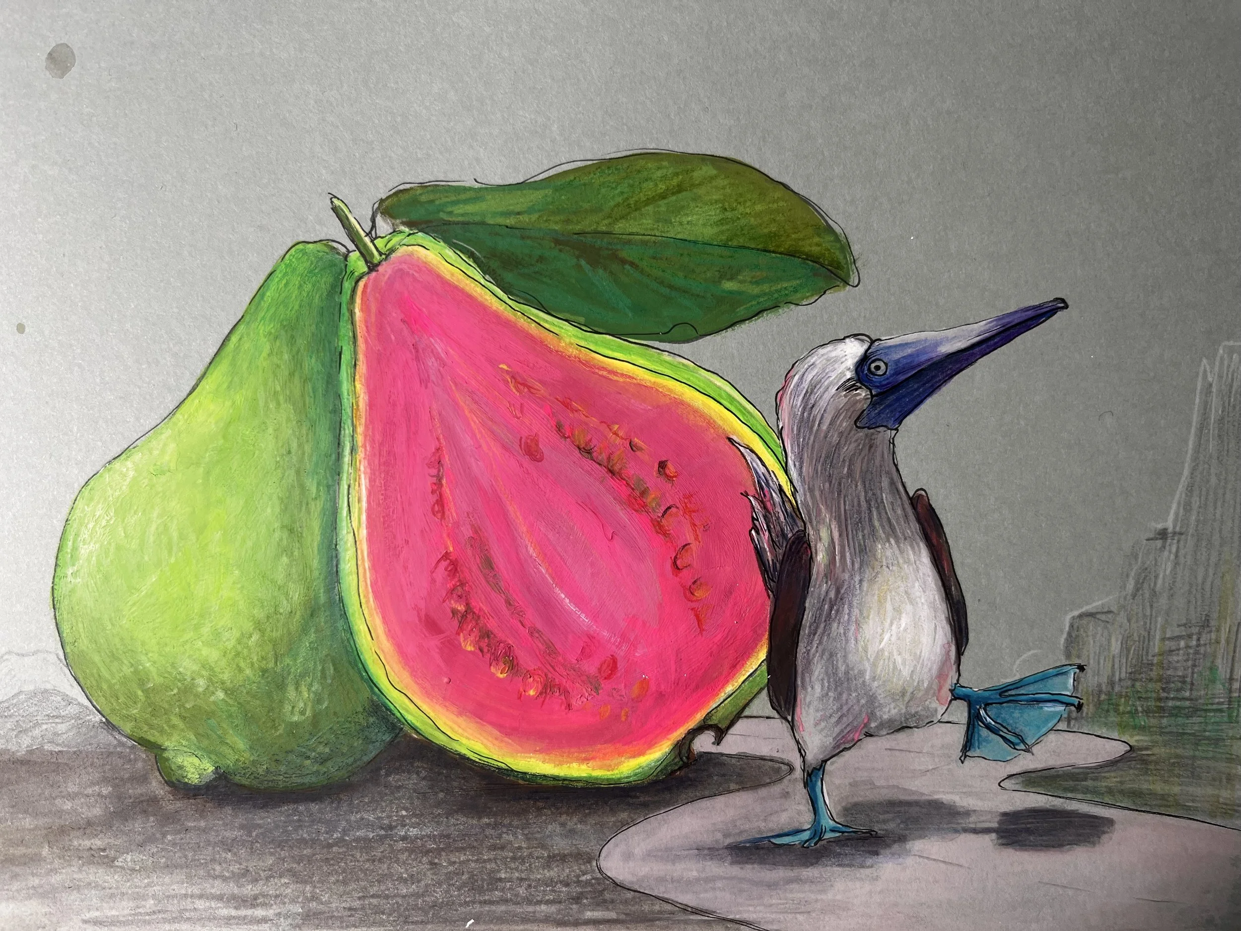 Bobby and the Guava / gouache / book project
