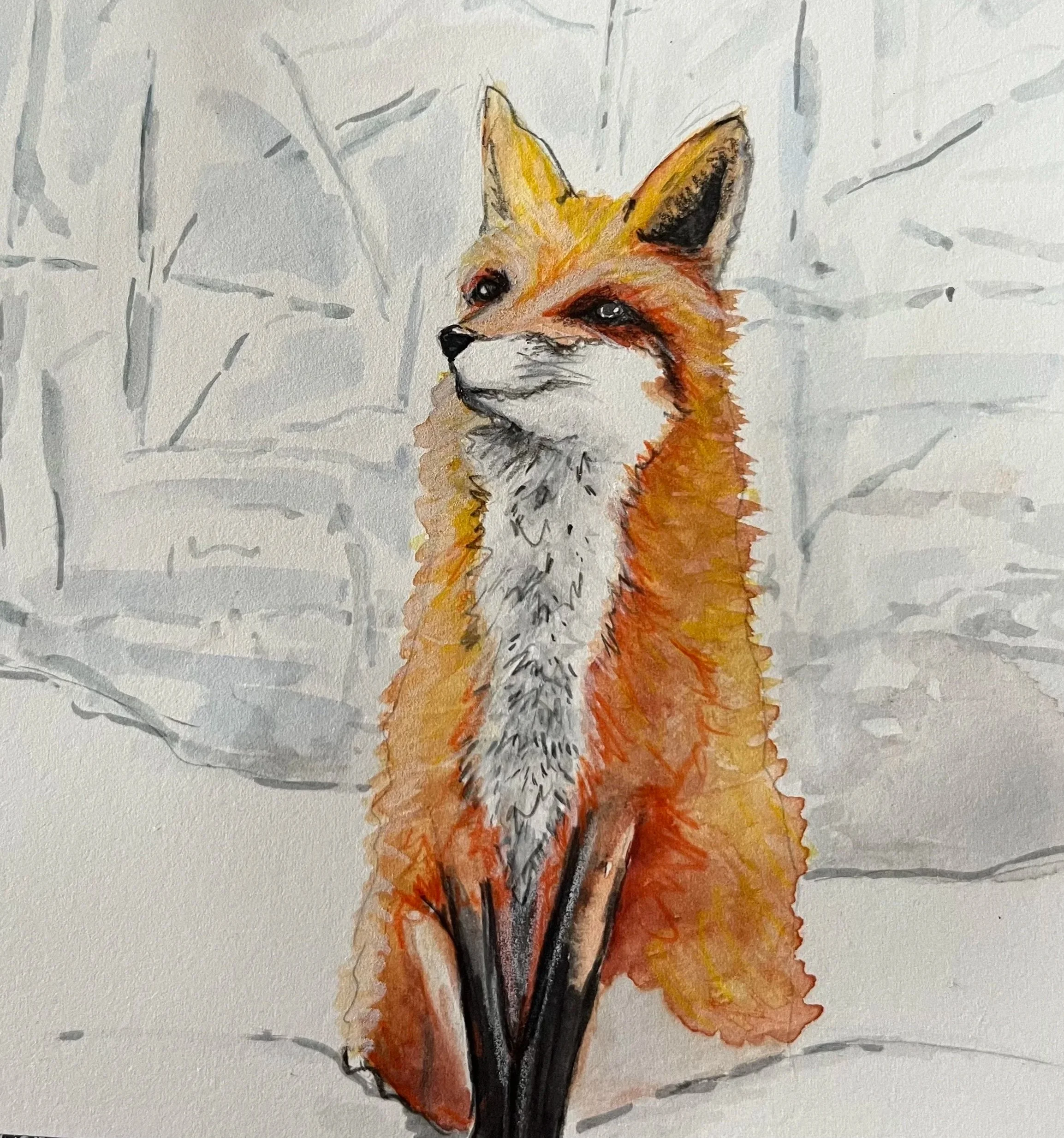 The little fox / aquarelle / free work