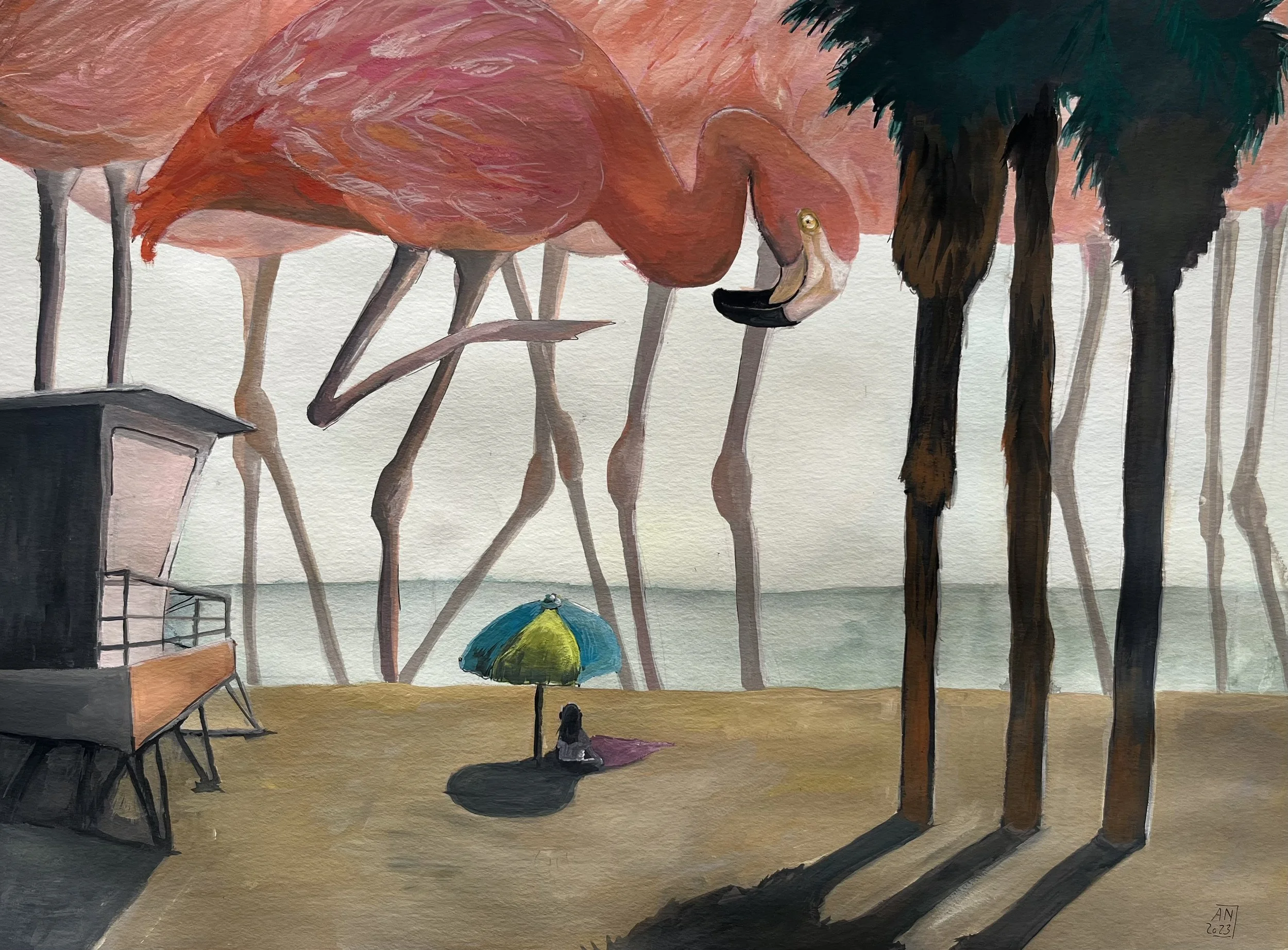 Cloudy Beachday / Gouache / Independent work