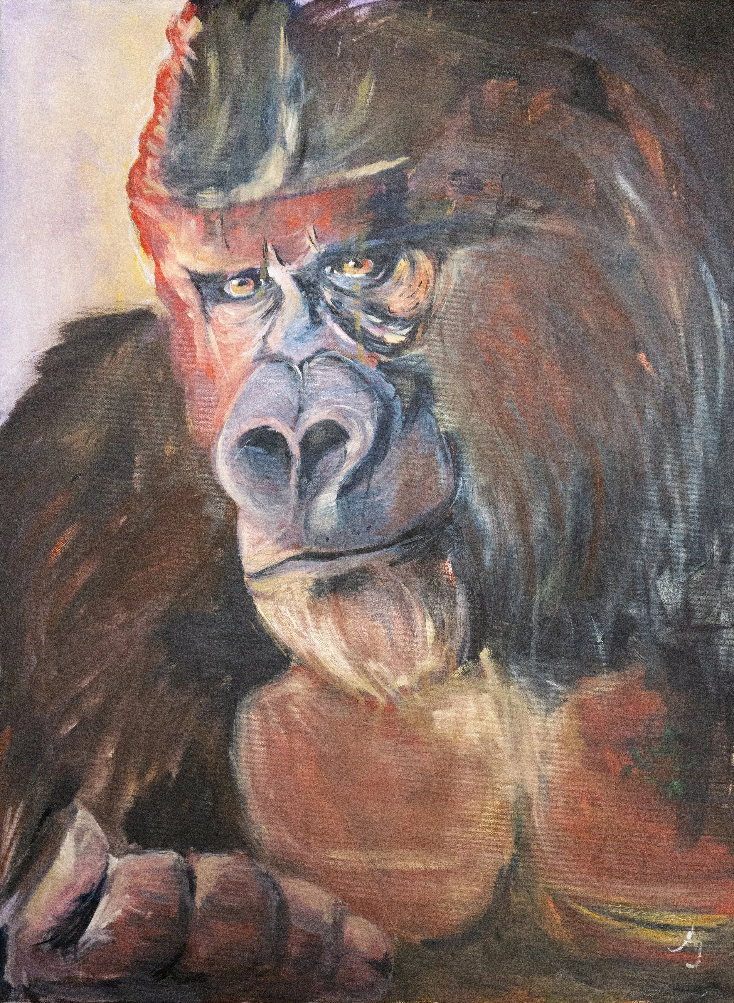 Gorillas/Oil on Canvas