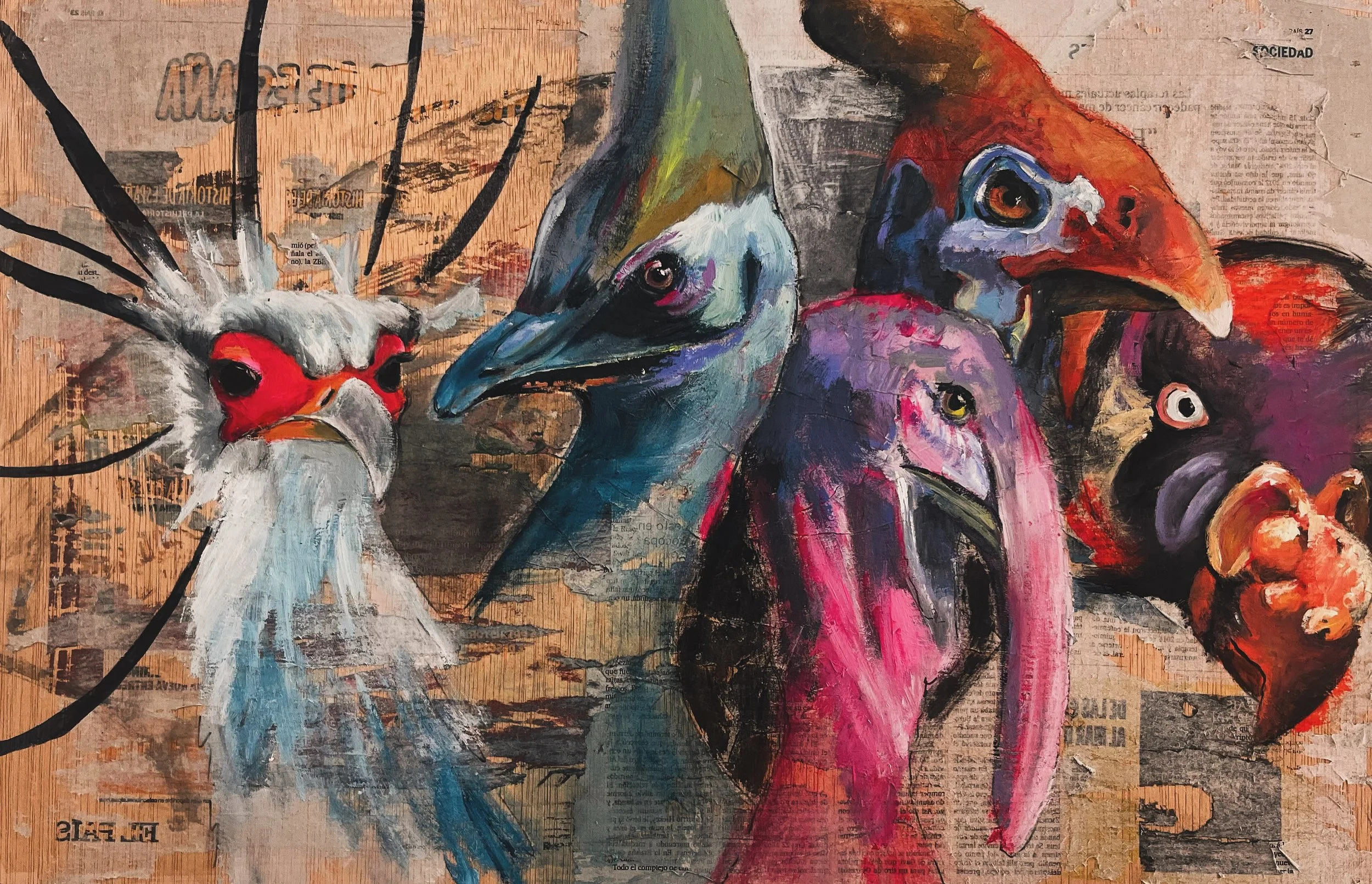 beauty - mixed media on wood