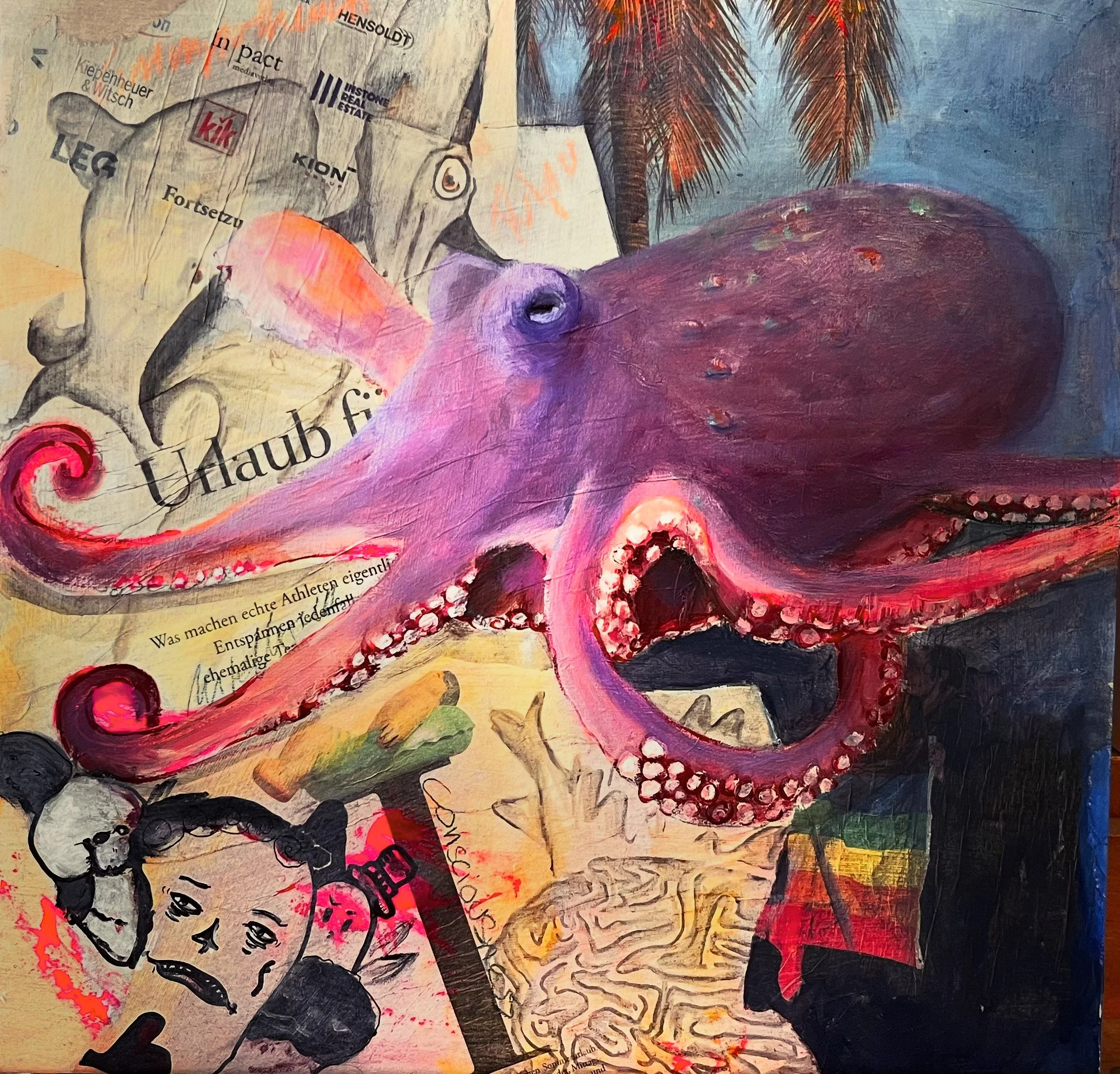 becoming reality - mixed media on cardboard
