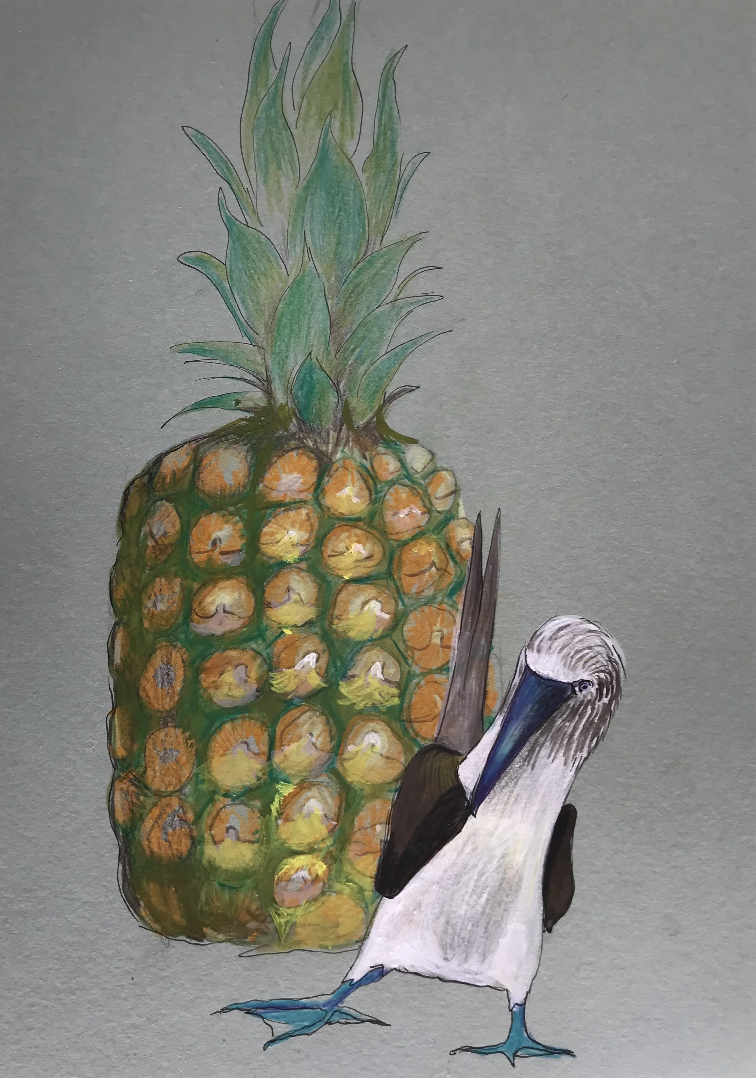 Bobby & Piña / mixed media / book project 