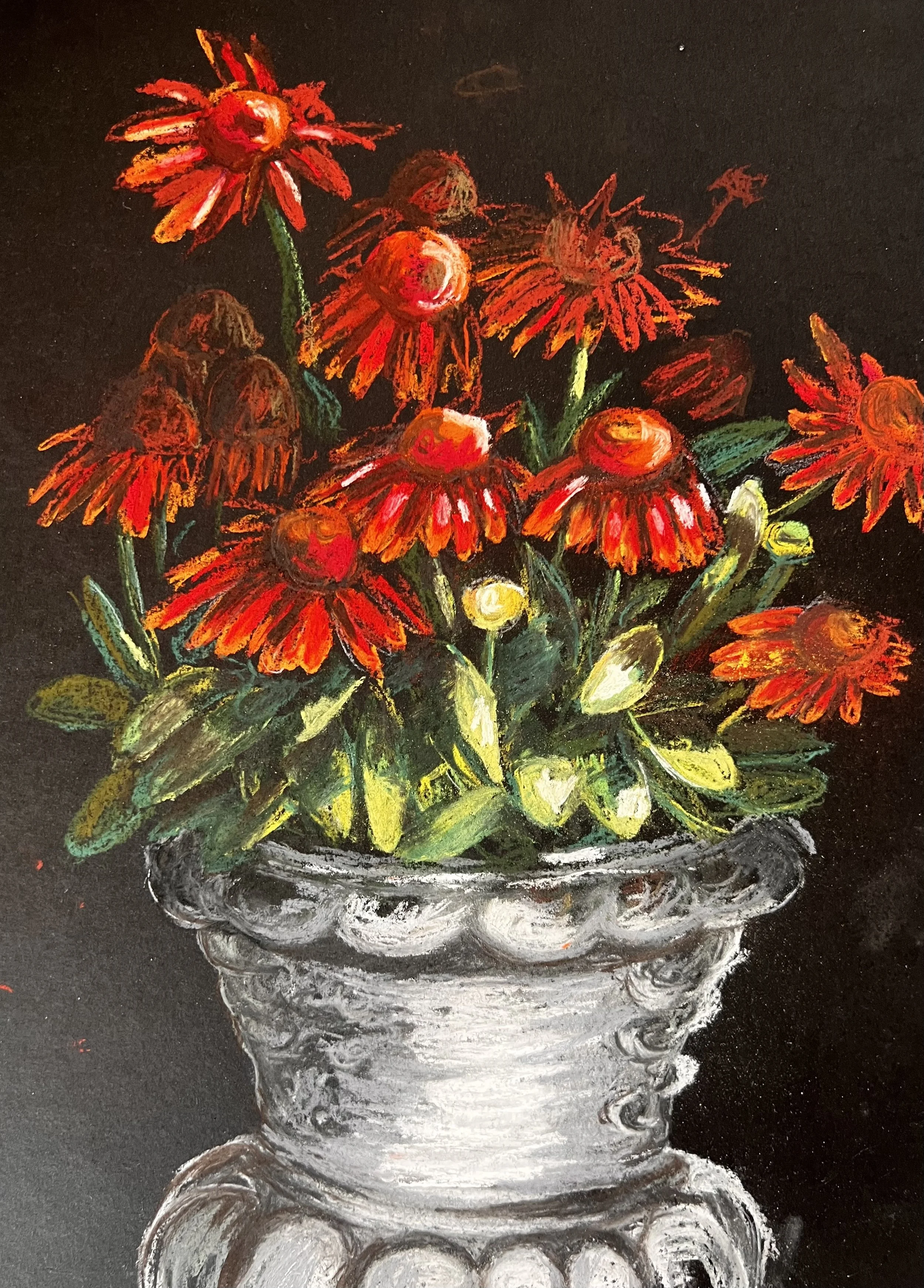 ECHINACEAE / dry pastels / 41x32cm / 2025