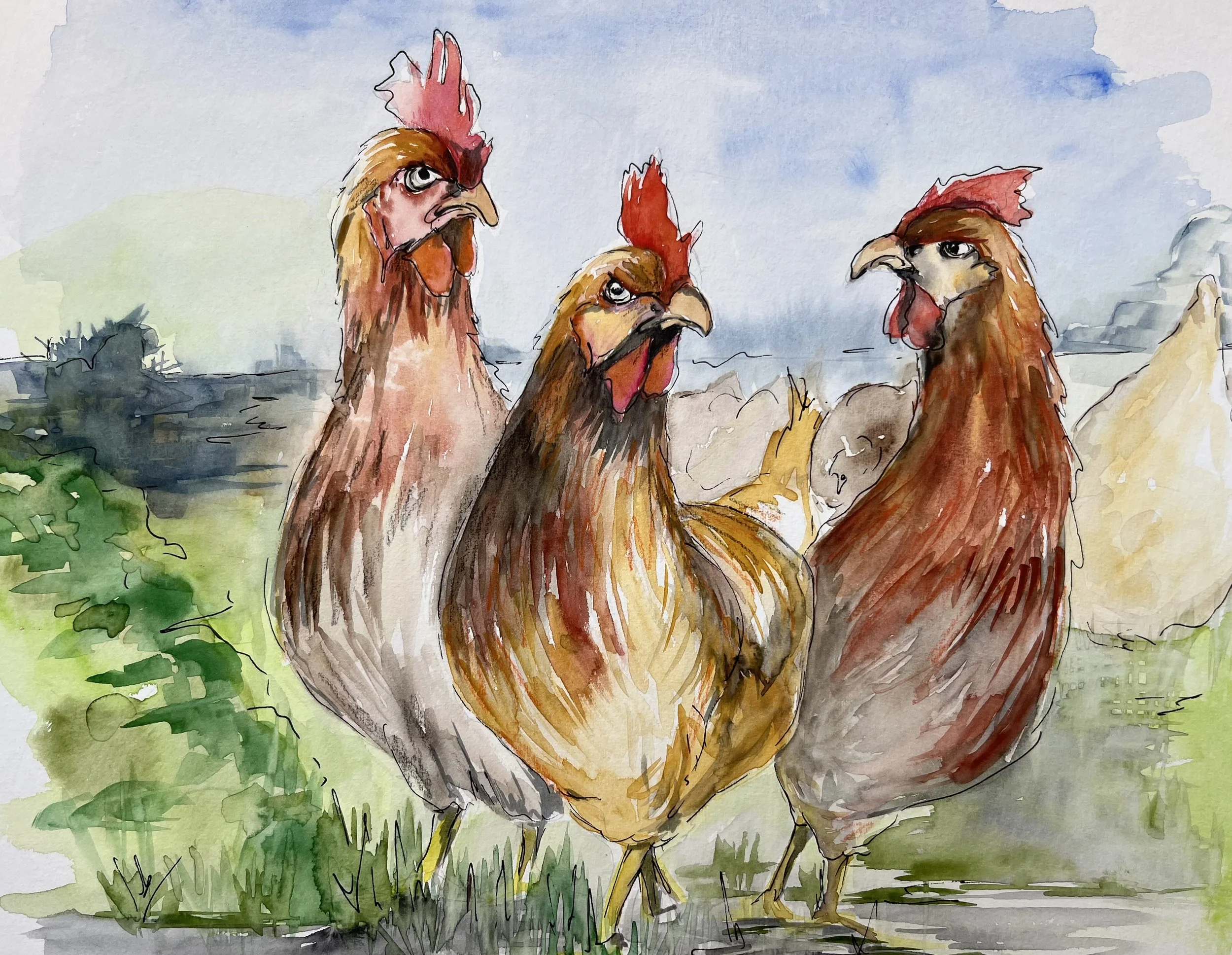 Chicks / watercolor / client work