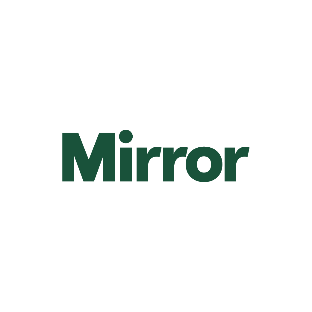The image features a black background with the word "Mirror" written in bold green text. The design emphasizes simplicity and focus on the word itself.