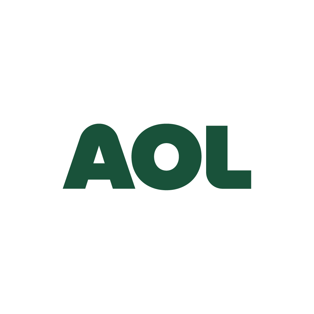 A black background with the white text 'The World' at the top, and large green letters spelling 'AOL' in the center.