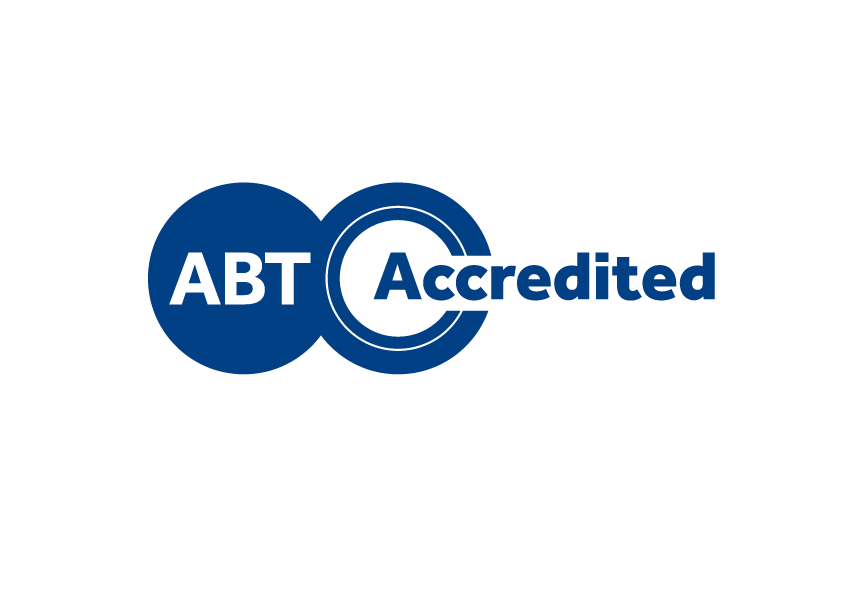 ABT Accredited logo with overlapping circles and blue text