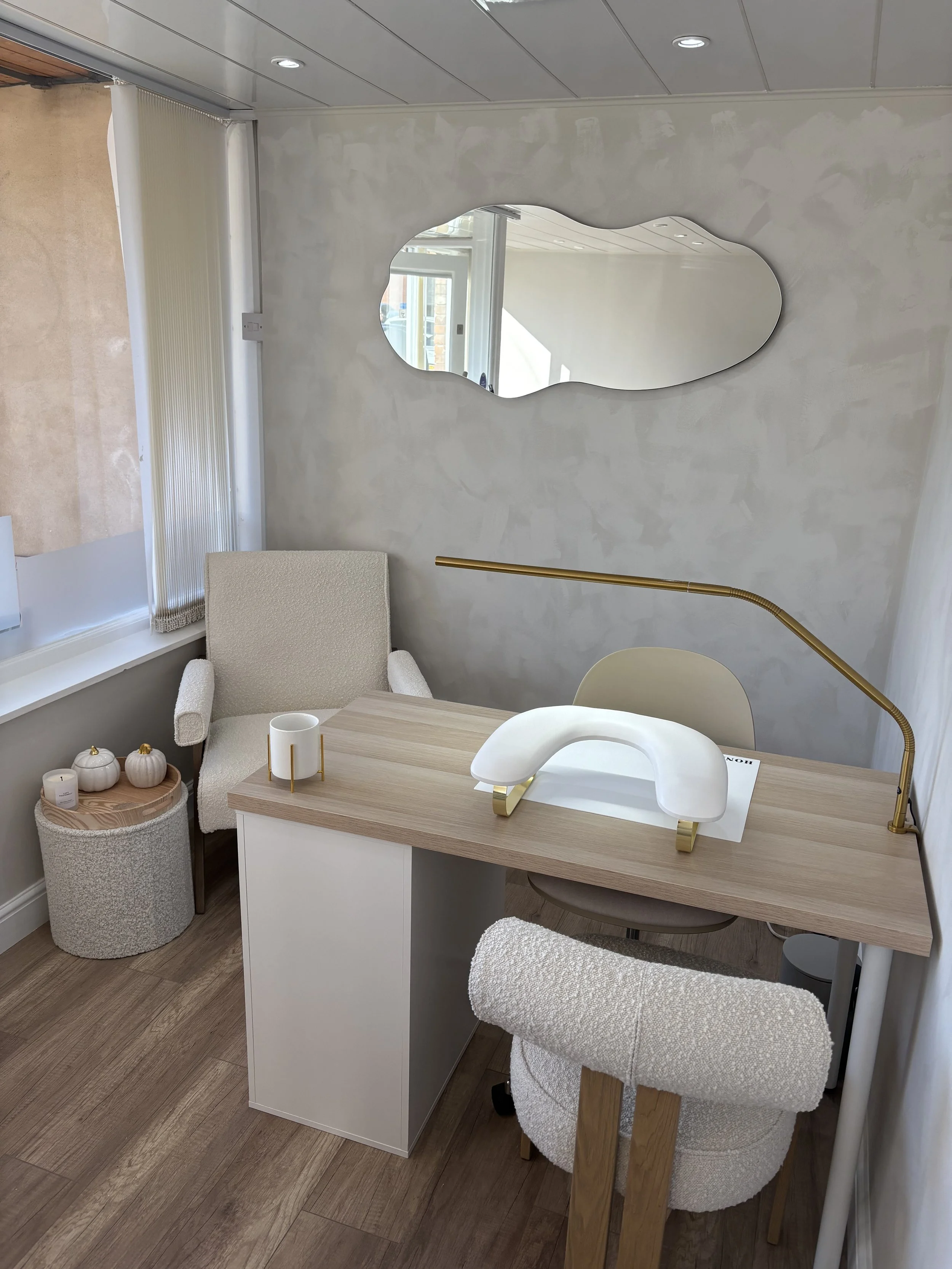 the training space at the nail room training academy, lytham.