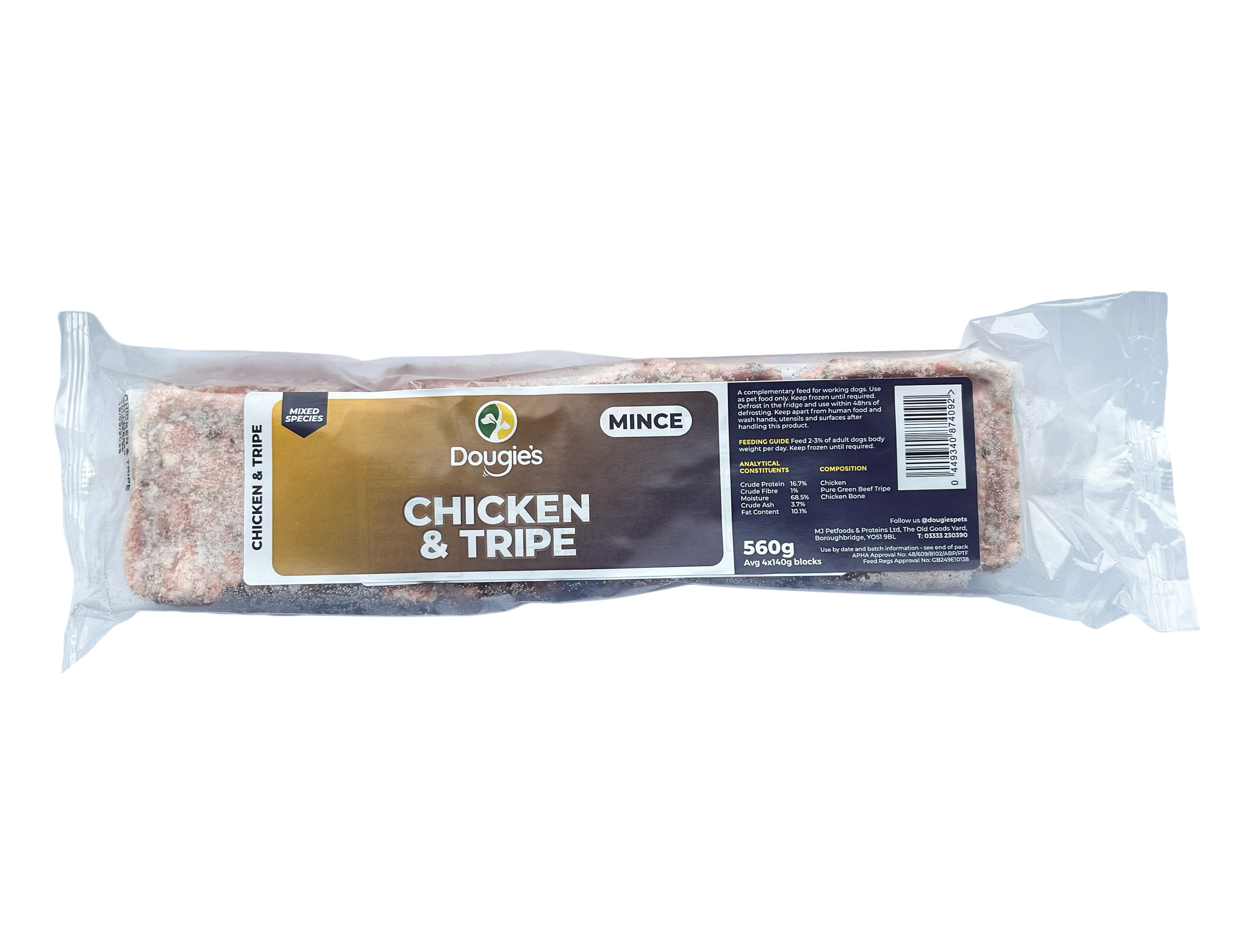 £2.50 per 560g sleeve, or mix and match 10 Dougie’s sleeves for £23.00