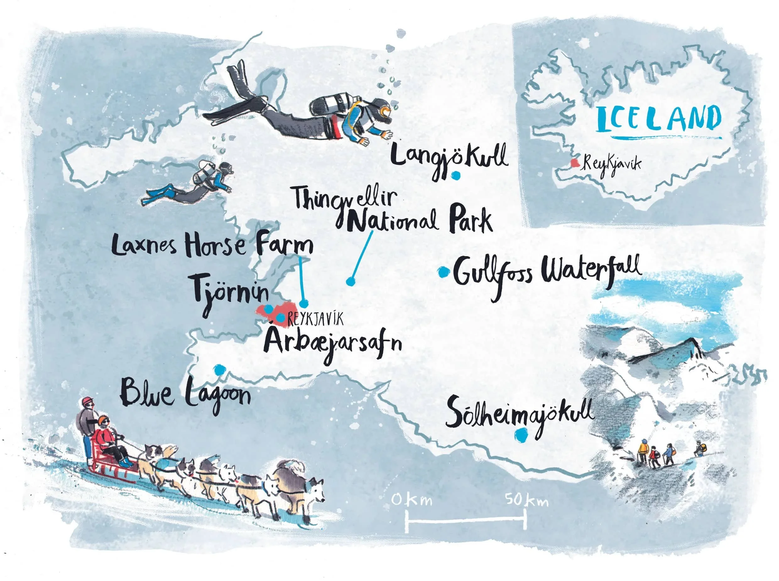 Illustrated map of Iceland for Conde Naste India.jpg