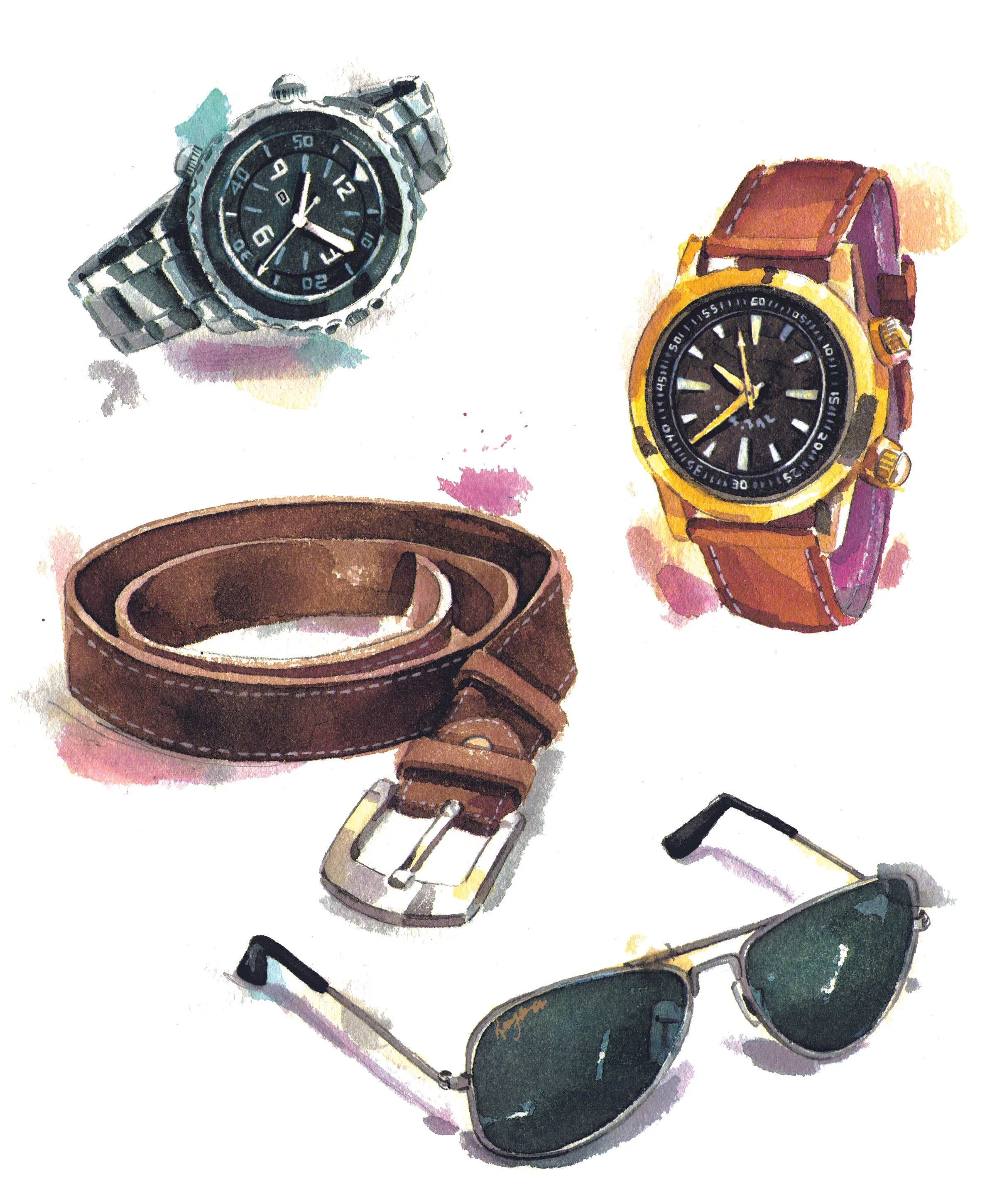 Hallmark cards_watercolour illustration of watches.jpg