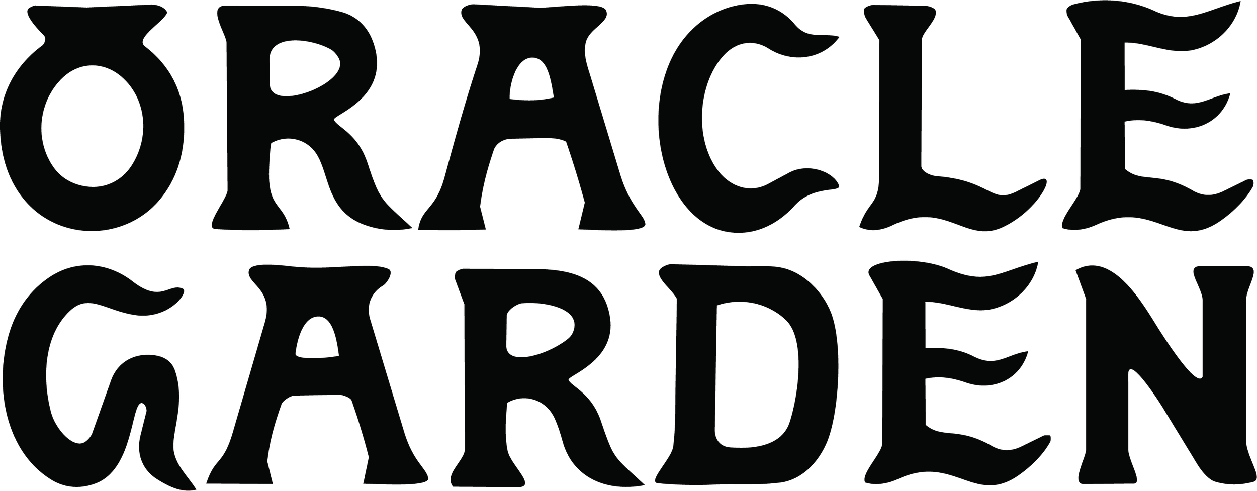 The text 'ORACLE GARDEN' in black, stylized font.