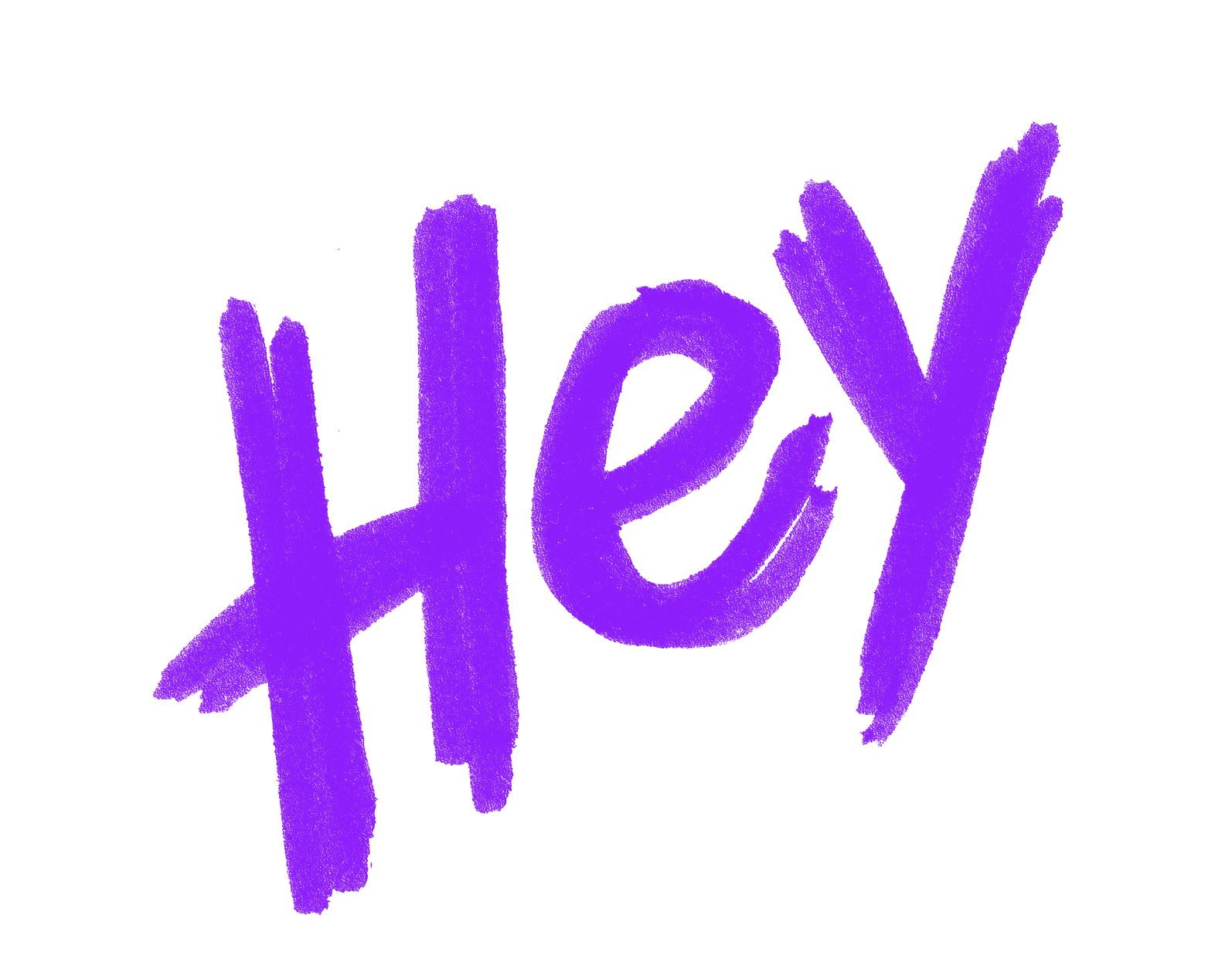 texto con la palabra "Hey" con textura de rotulador
