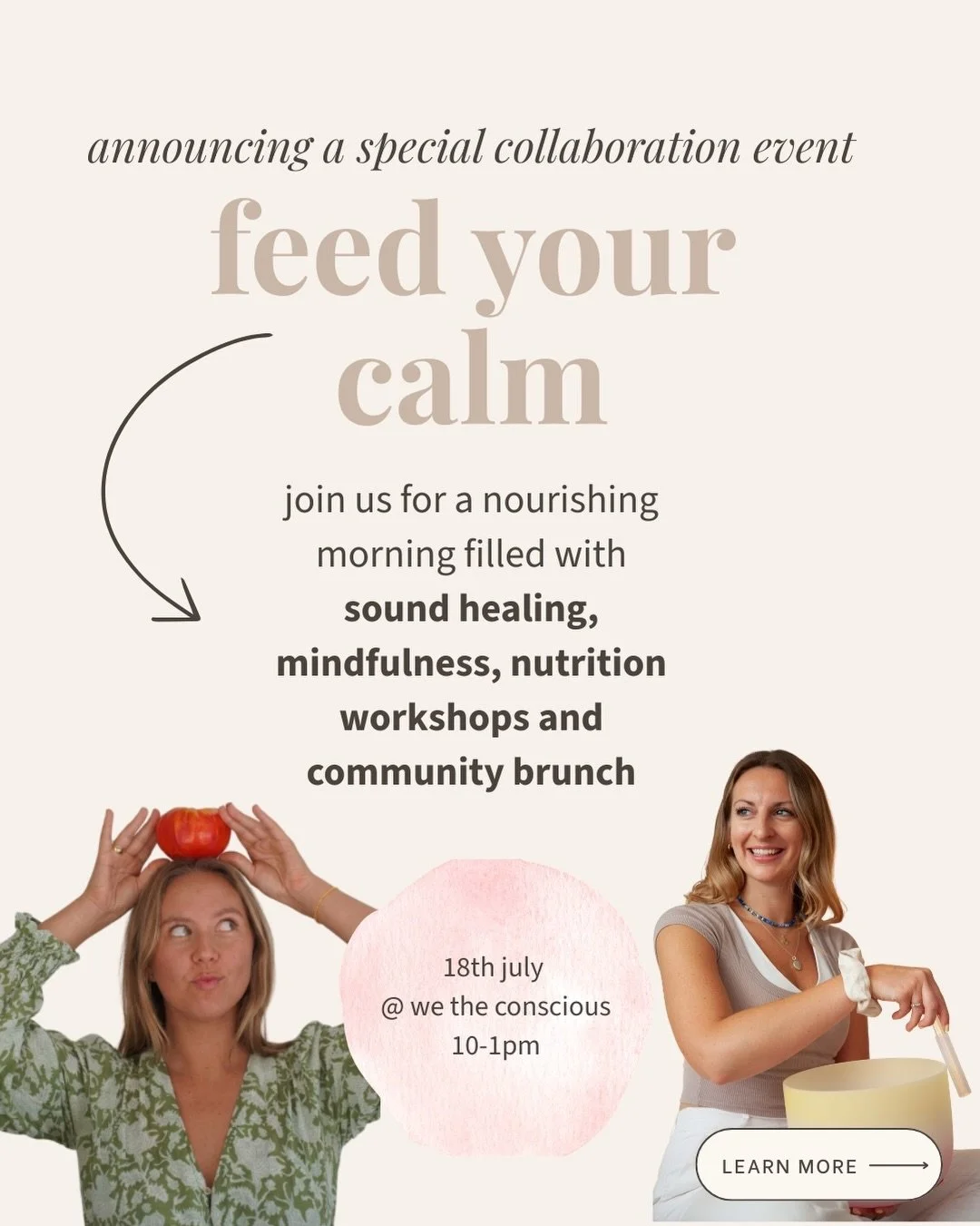 a morning of sound, nourishment and nervous system reset 🤍

saturday 18th July
10:00am &ndash; 1:00pm
we the conscious, hackney studios
16 guests only

hosted by erica (naturopathic nutritionist) and em (sound healing and mindfulness practitioner)
c