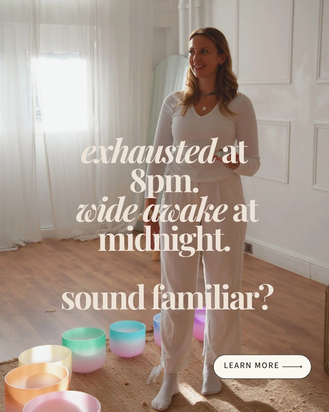exhausted at 8pm. wide awake at midnight. 
sound familiar? 🤍

that particular kind of tired where your body is done, but your mind just keeps going.

when you spend the majority of your time operating in high-output mode - always chasing the next go