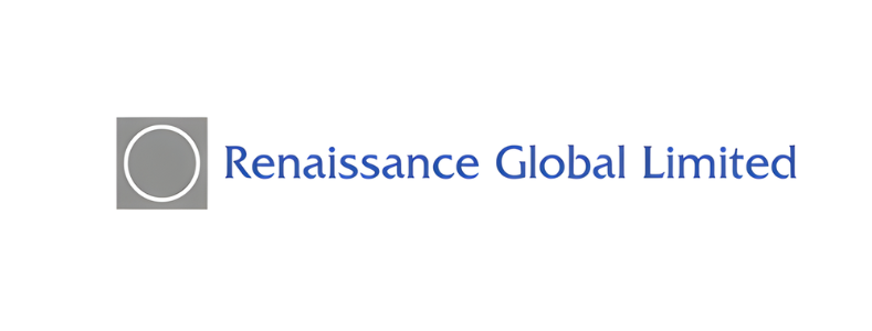 Logo of Renaissance Global Limited with a gray square and circle icon.