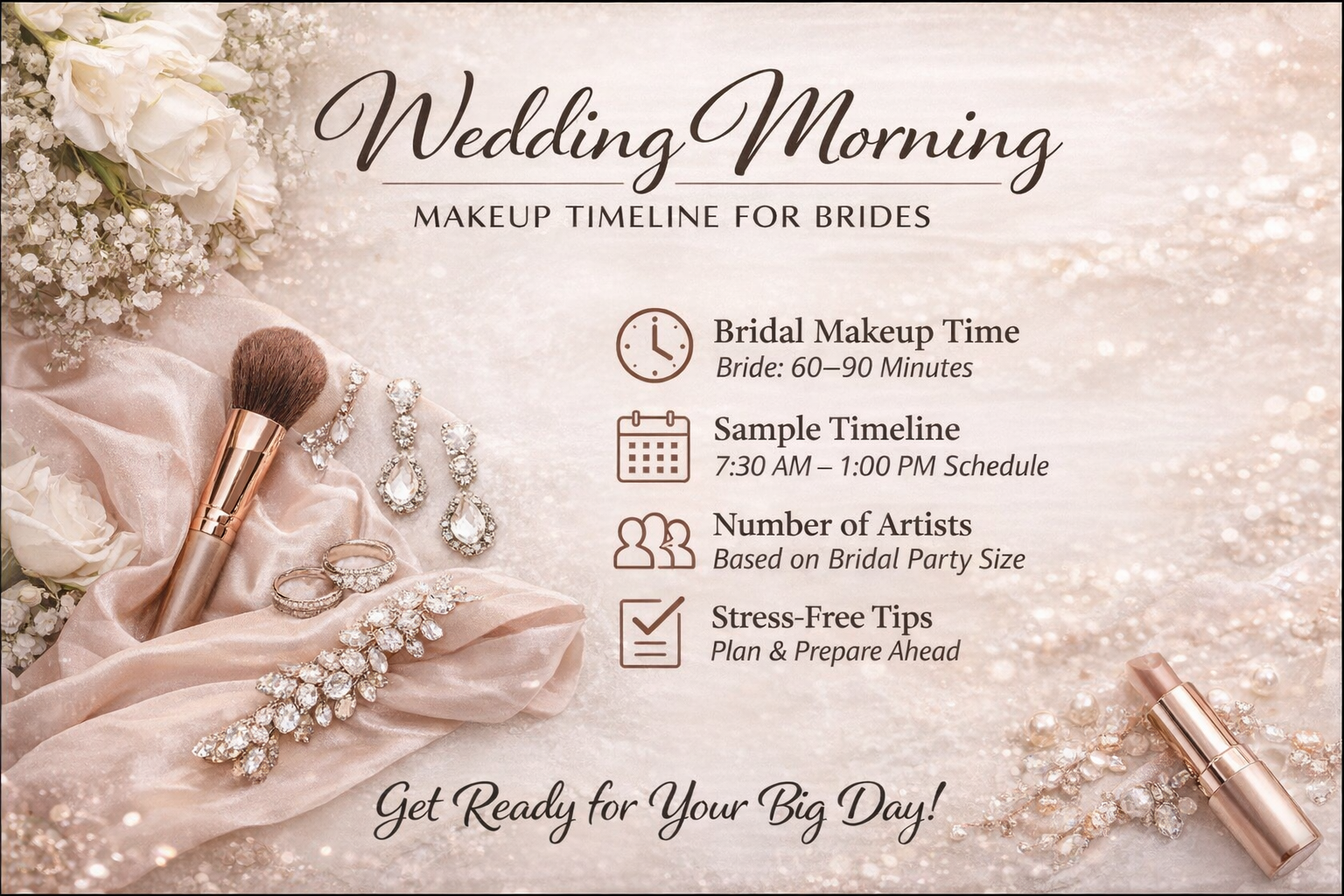 Wedding Morning Makeup Timeline for Brides 