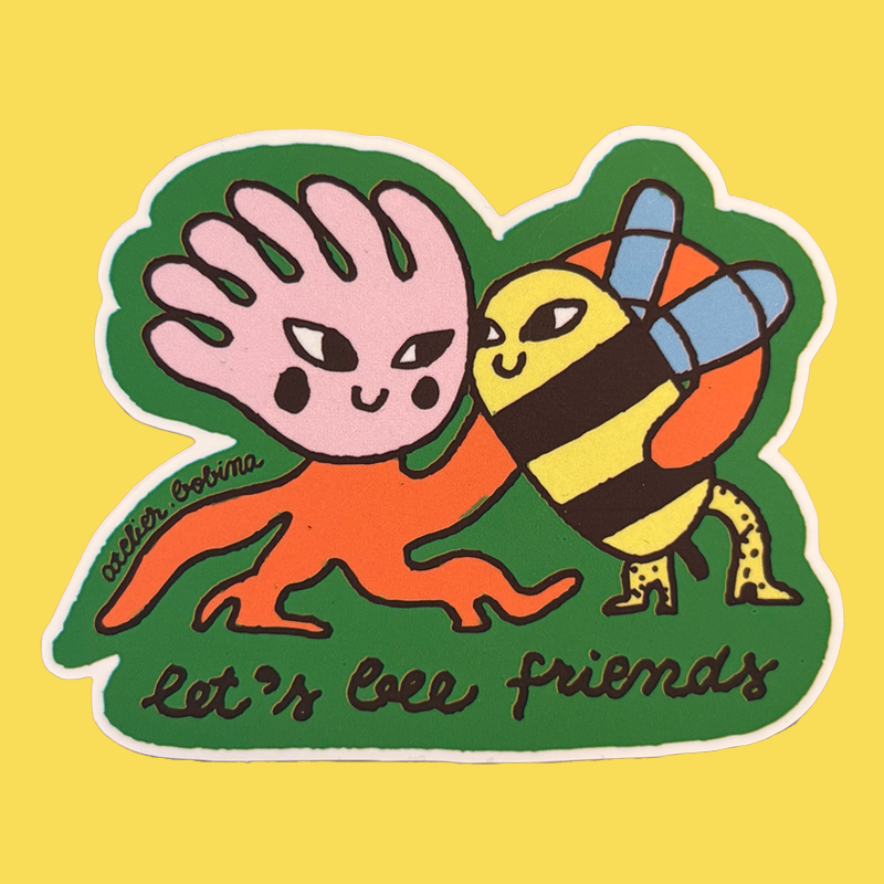 Let's bee friends – Die cut sticker