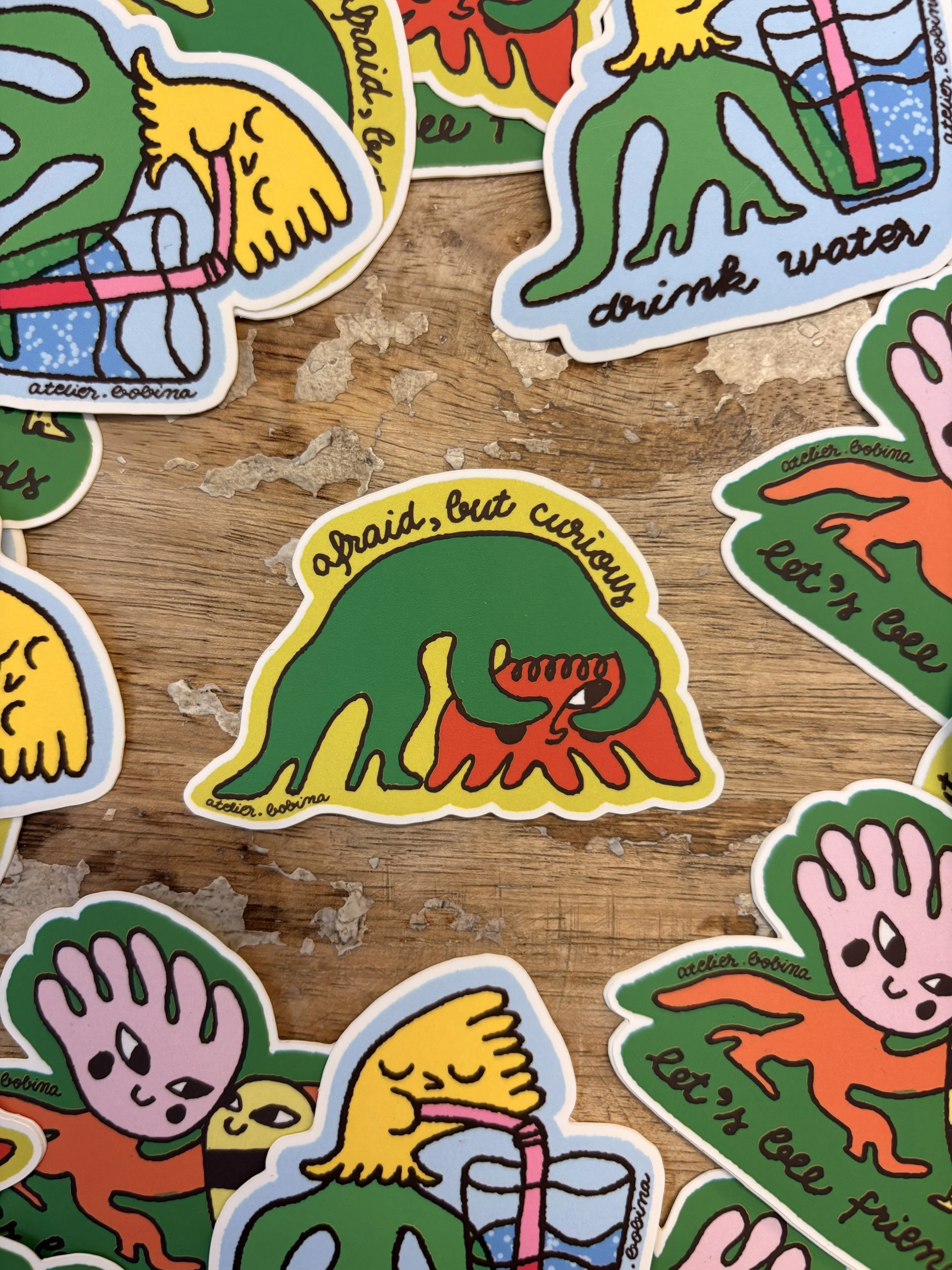 Afraid, but curious – Die cut sticker