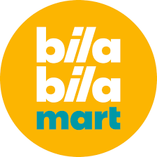 Bila Bila Mart logo with yellow background, white text, and blue 'mart'