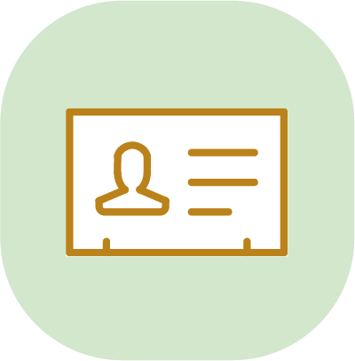 Eine einfache Illustration eines Personalausweises mit Personensymbol und Textlinien